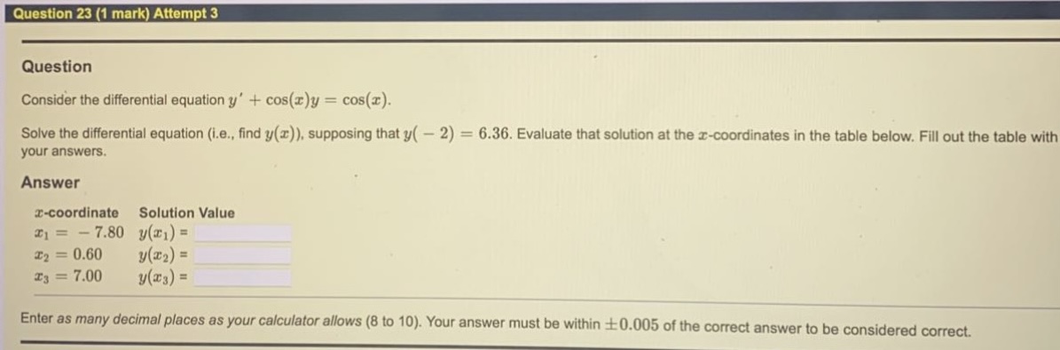 the function f(z) = cos( 5z), and suppose that F'(z) /:f(::;) dz.