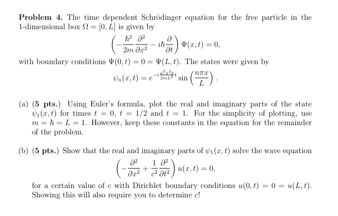 Schrdinger equation Problem 4. The time dependent Schrodinger equation for the free
