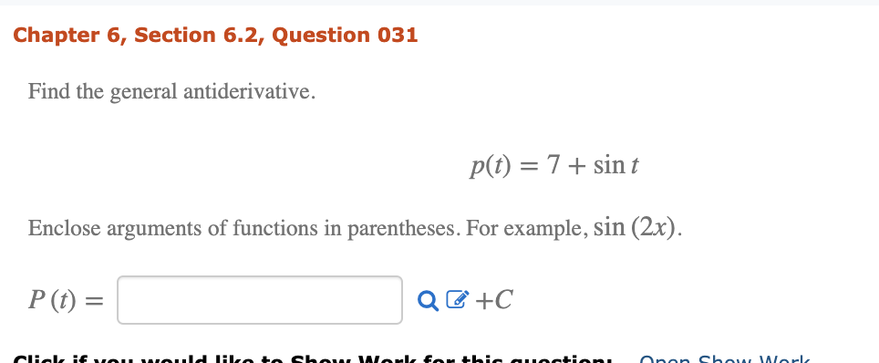 thank you ! Chapter 6, Section 6.2, Question 031 Find the general