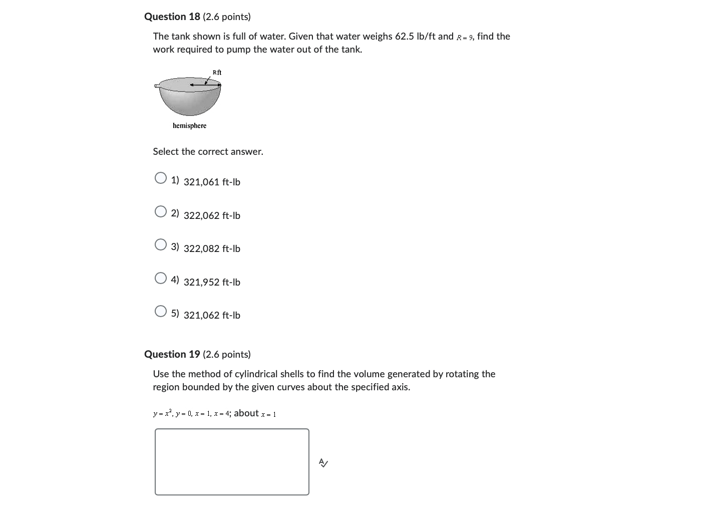 question 18 to 19 type it out the answer. Question 18 (2.6