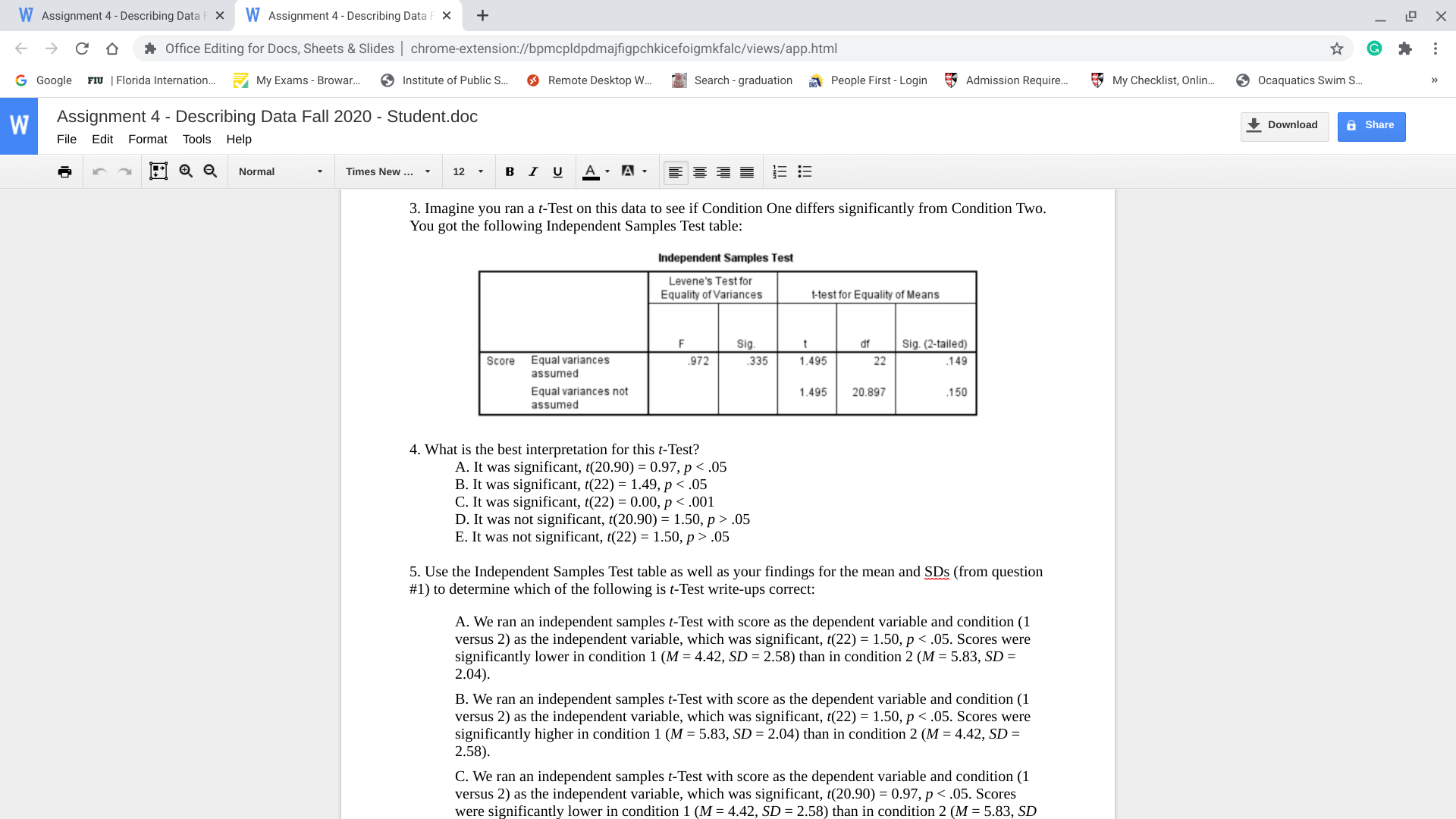 Describing Data F X + X C D Office Editing for Docs,