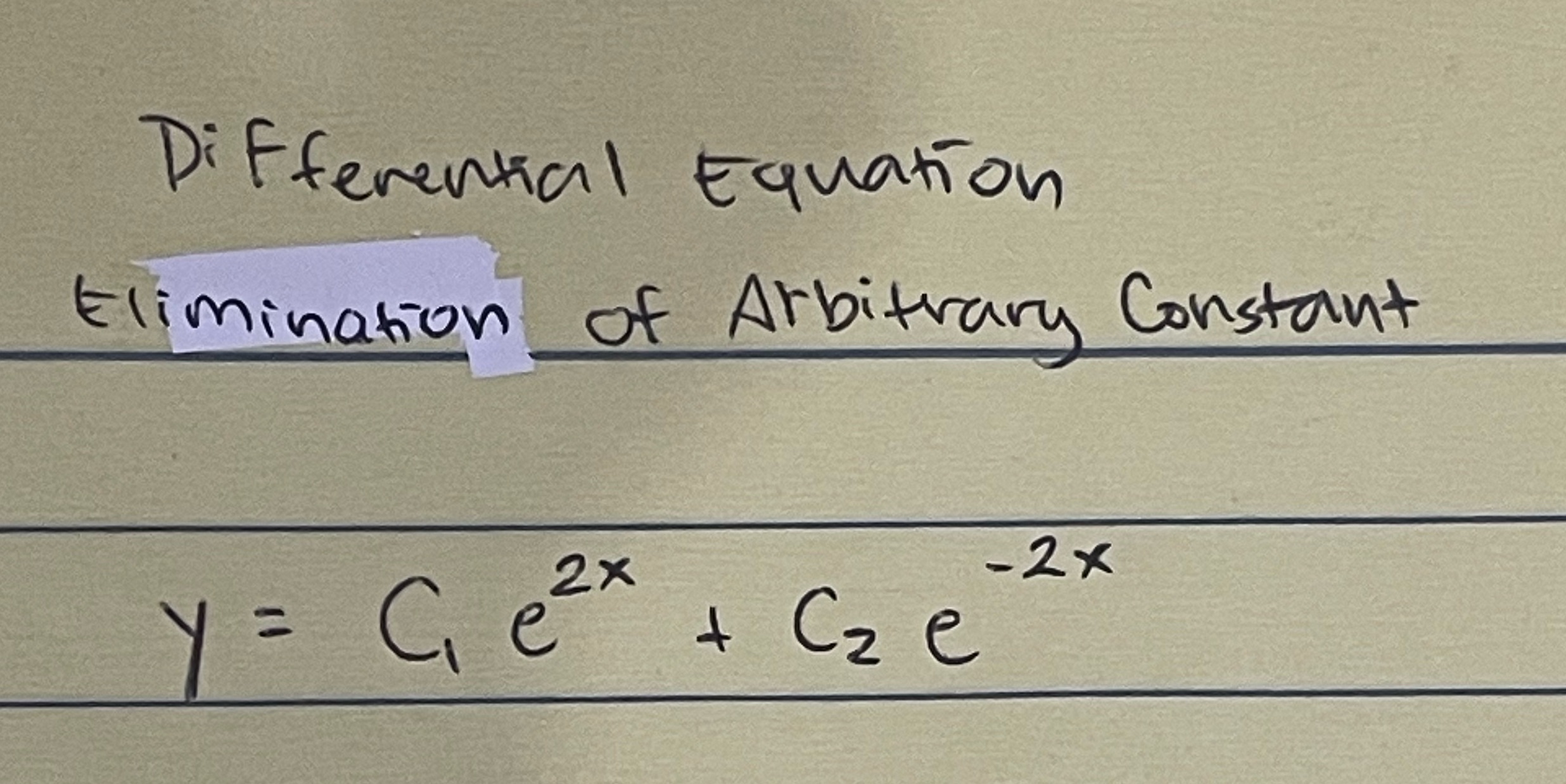 Differential equations show complete solution \f