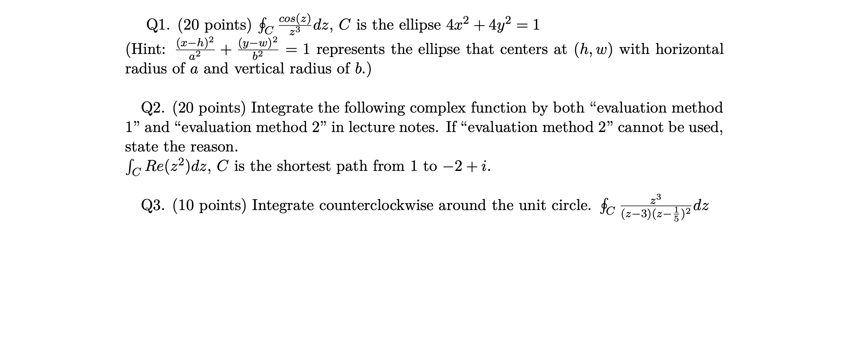 integration: evaluation method 1 Path integral# Given a smooth directed curve C