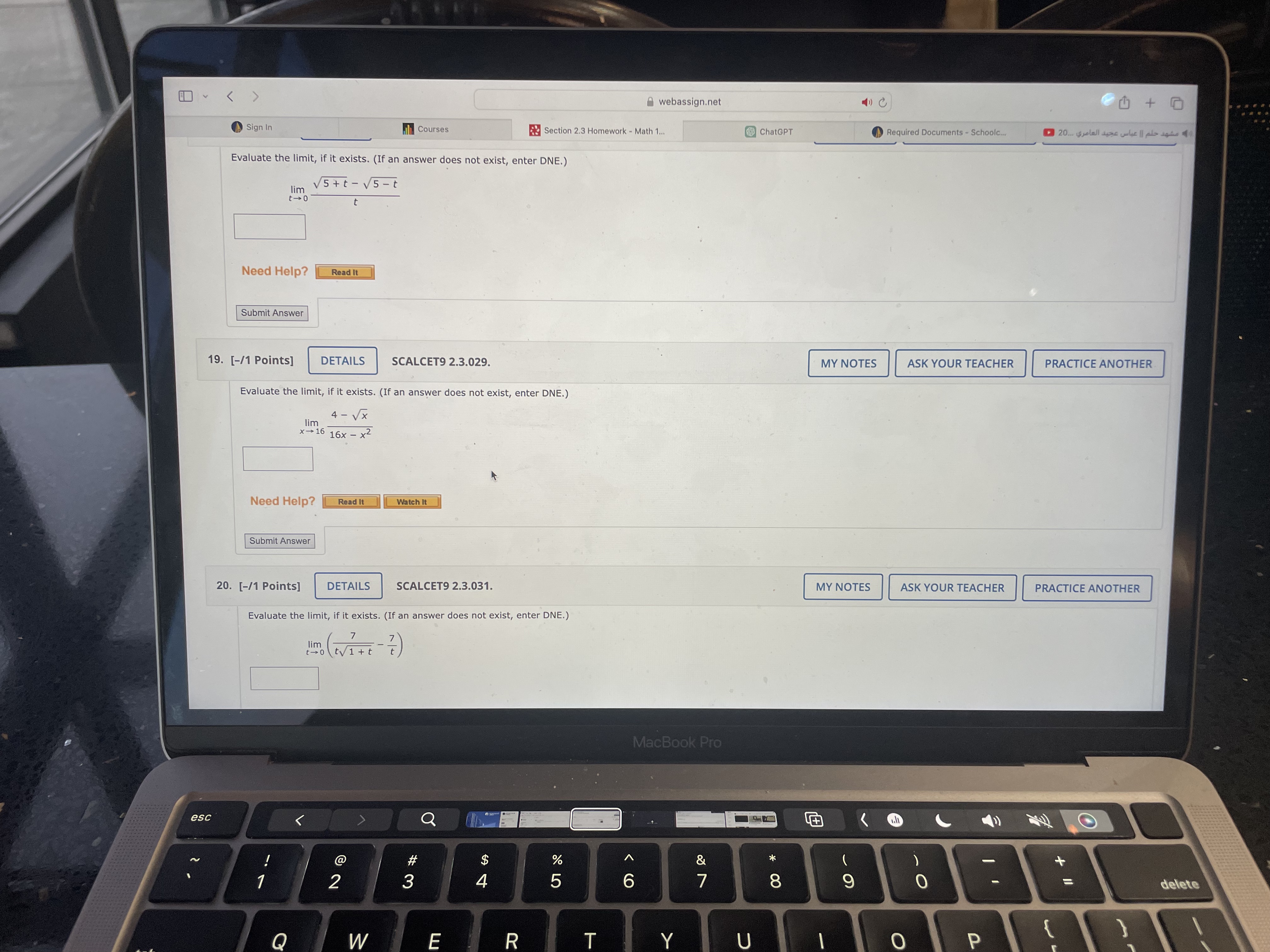  [ webassign.net ) C Sign In Courses Section 2.3 Homework -