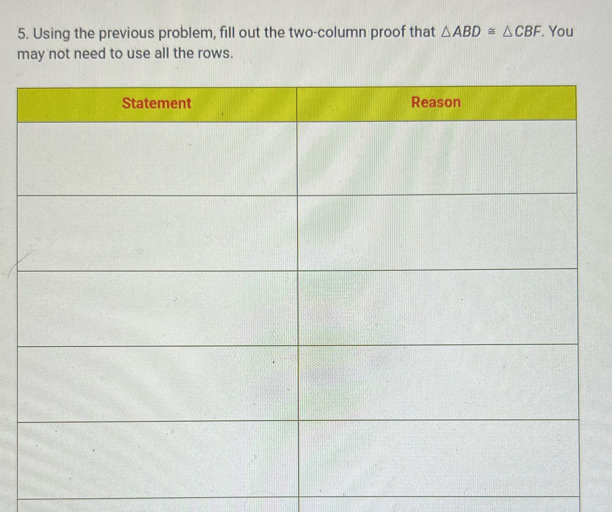 I need help to find the answer 5. Using the previous problem,