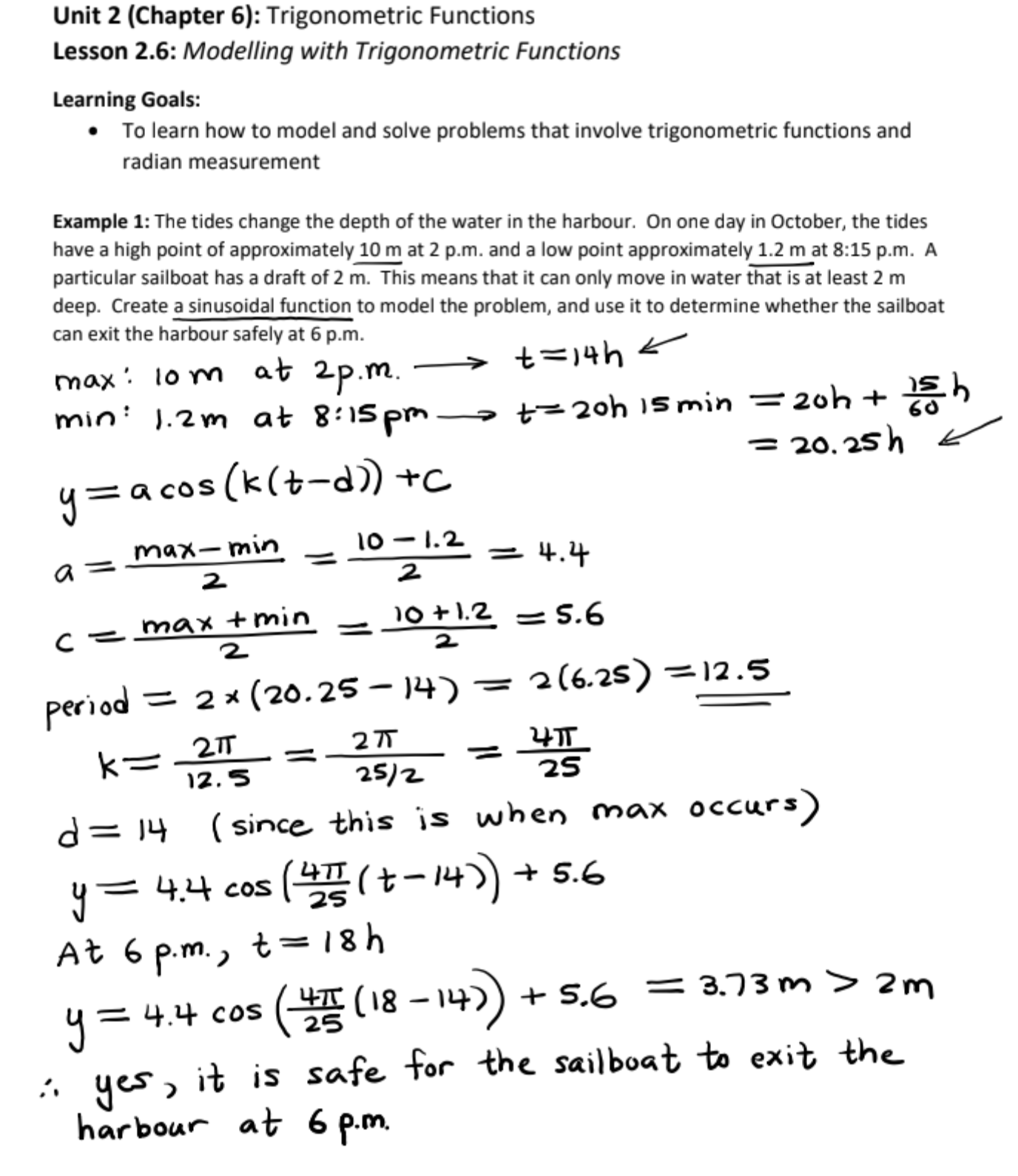 Please create math notes in word (sentences) form explaining the concept of