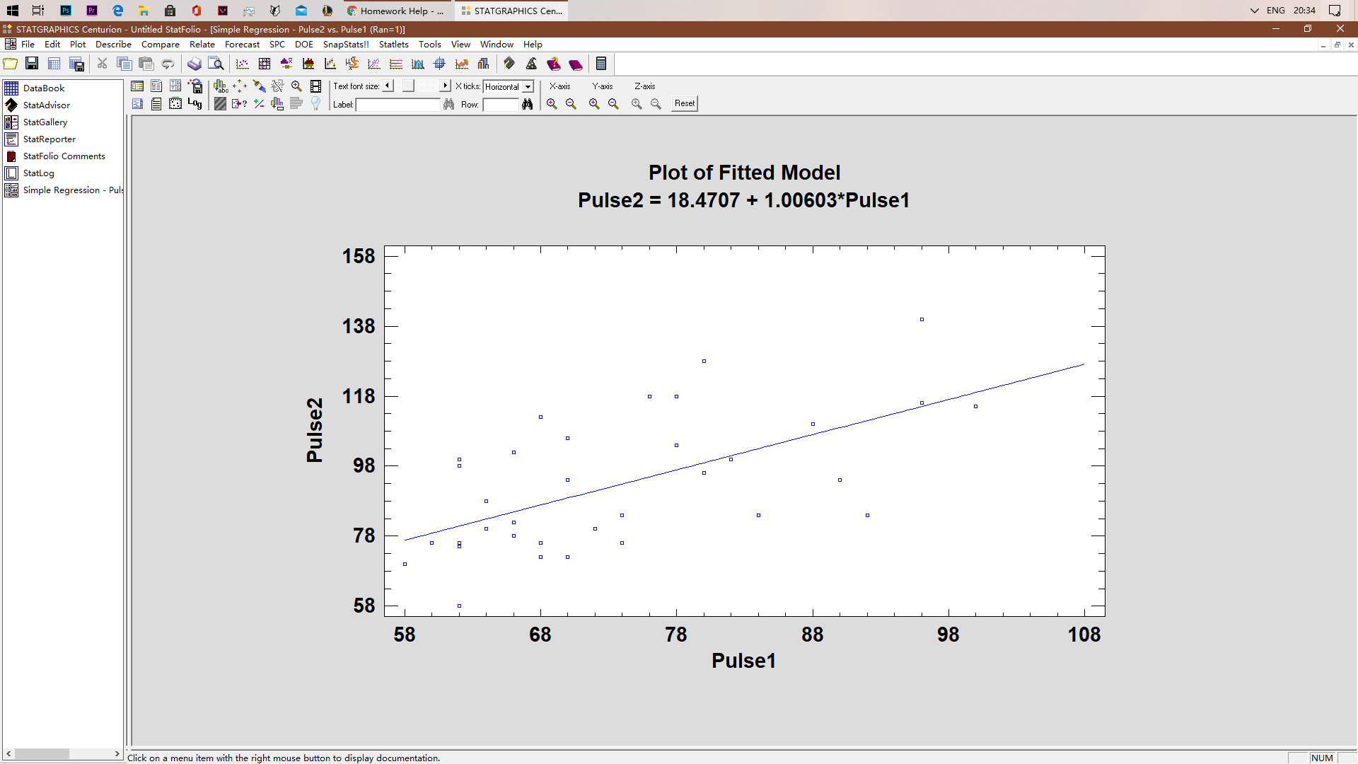 we conclude that Pulse1 and Pulse2 are correlated? Show your work. [4