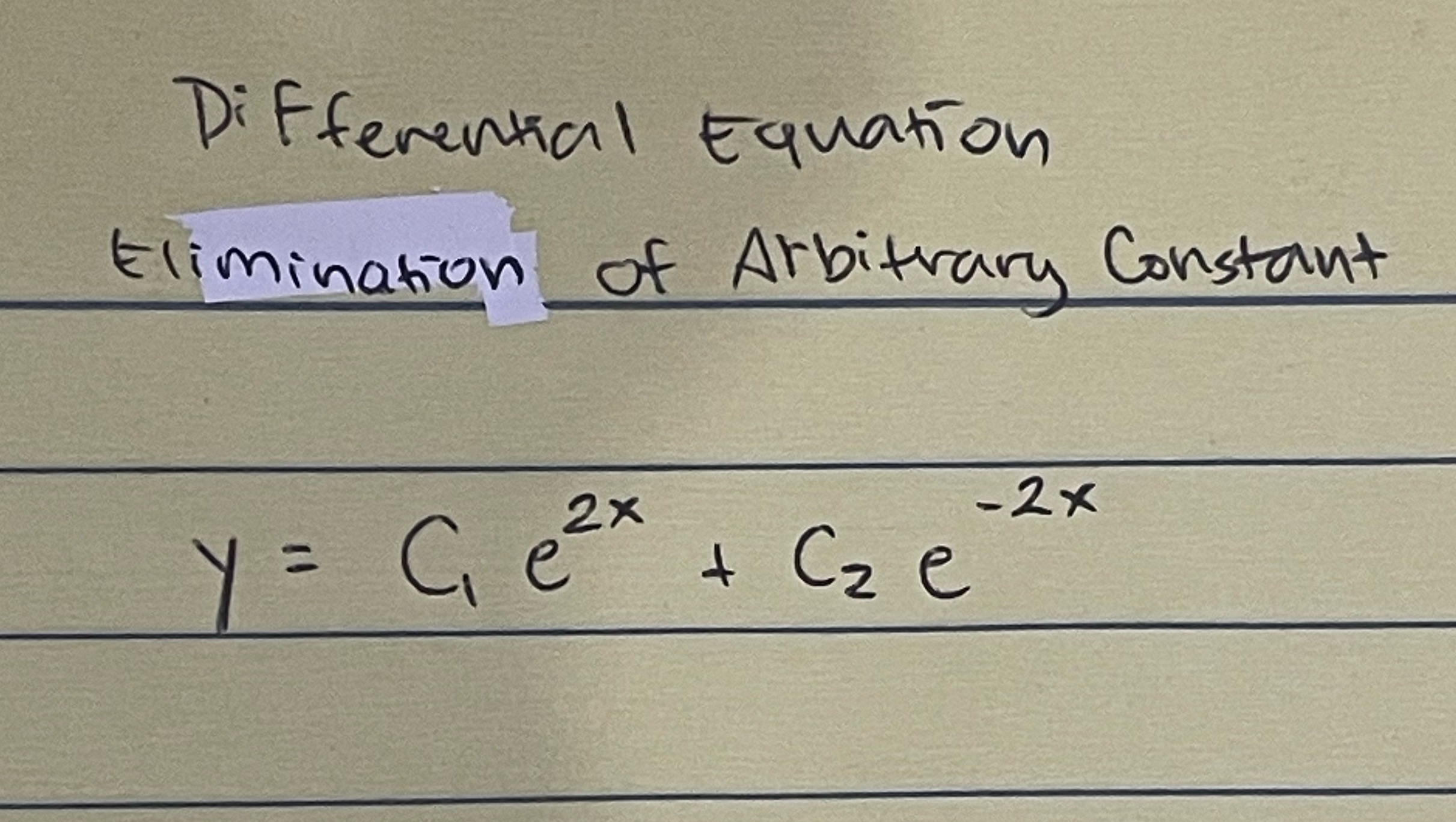 Differe Equations show complete solution \f