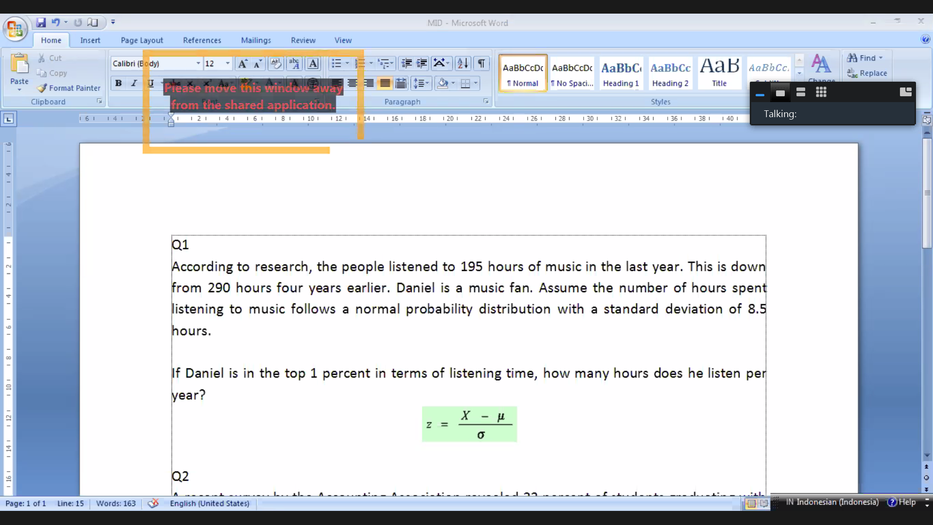 I NEED THE ANSWER ASAP MID - Microsoft Word X Home Insert