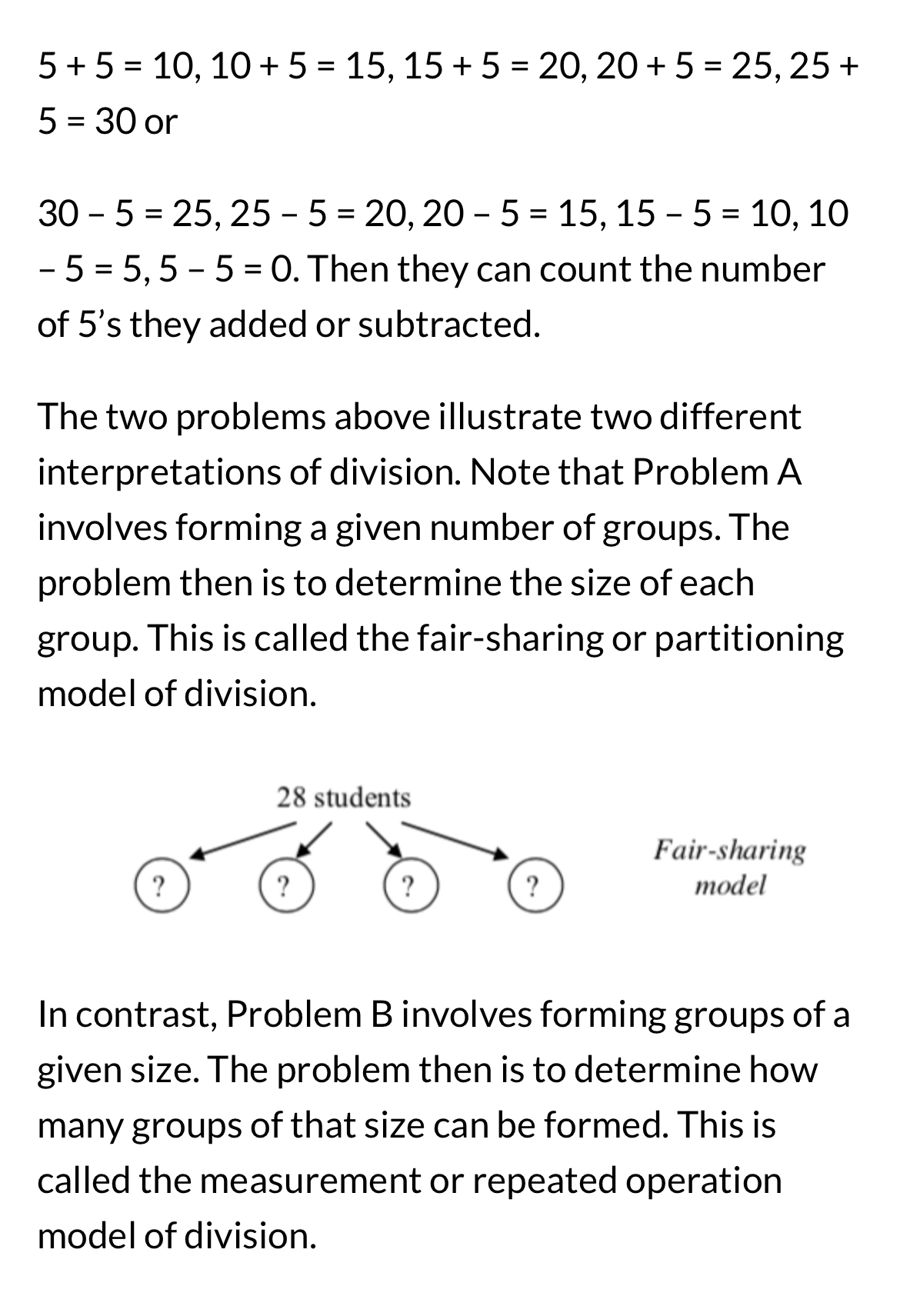 of division problems. This supplement only makes two because children who do