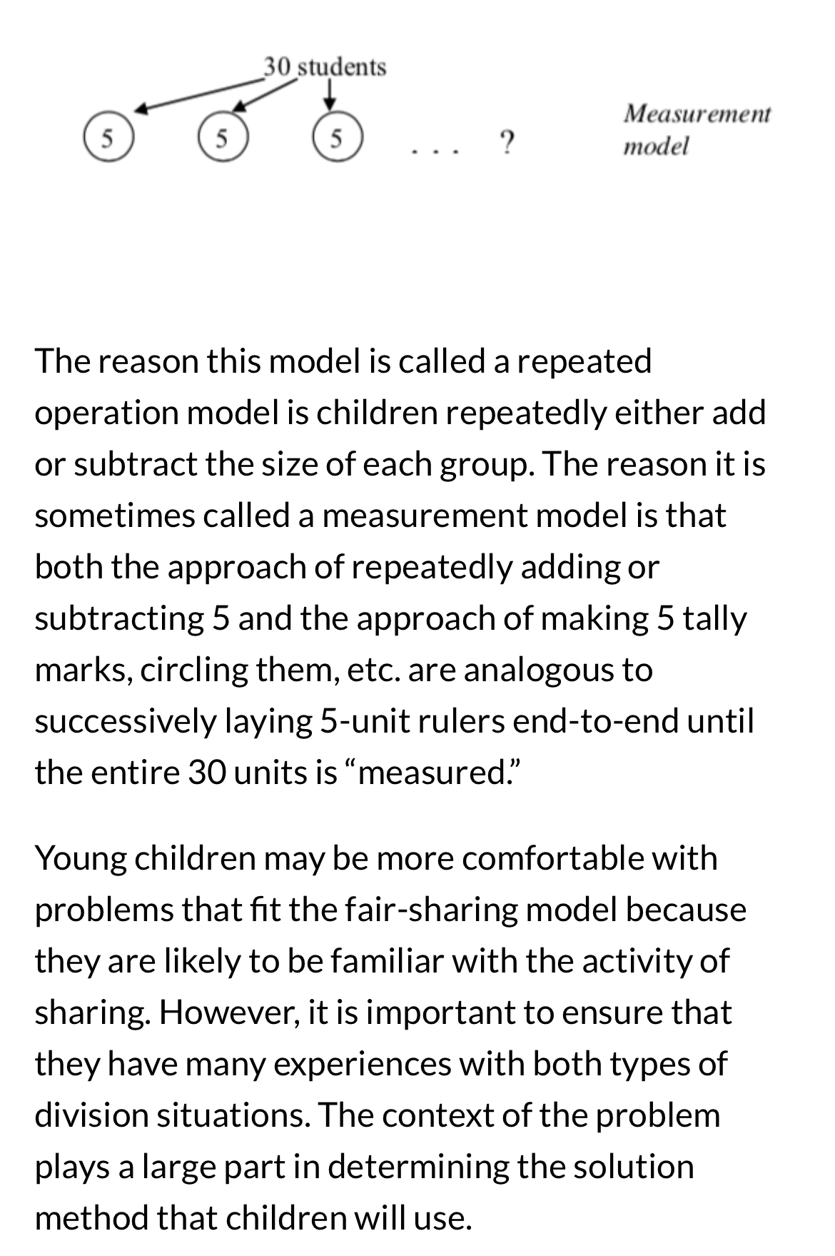 not know their division facts and who do not yet know that