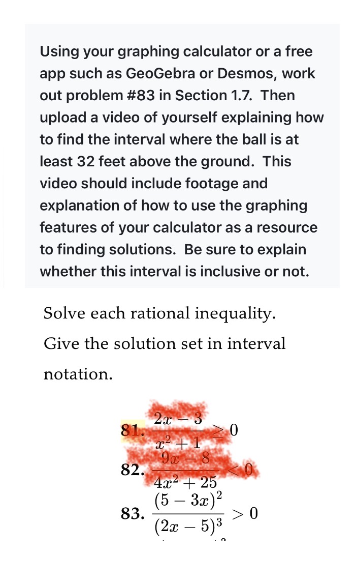  Using your graphing calculator or a free app such as GeoGebra