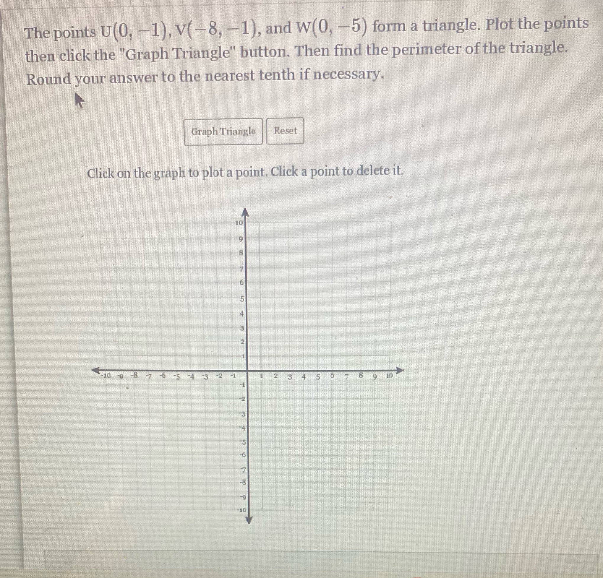 Please help me answer this The points U(0, -1), V(-8, -1), and