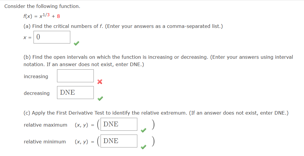  Consider the following function. fix) =x3 +8 (a) Find the critical