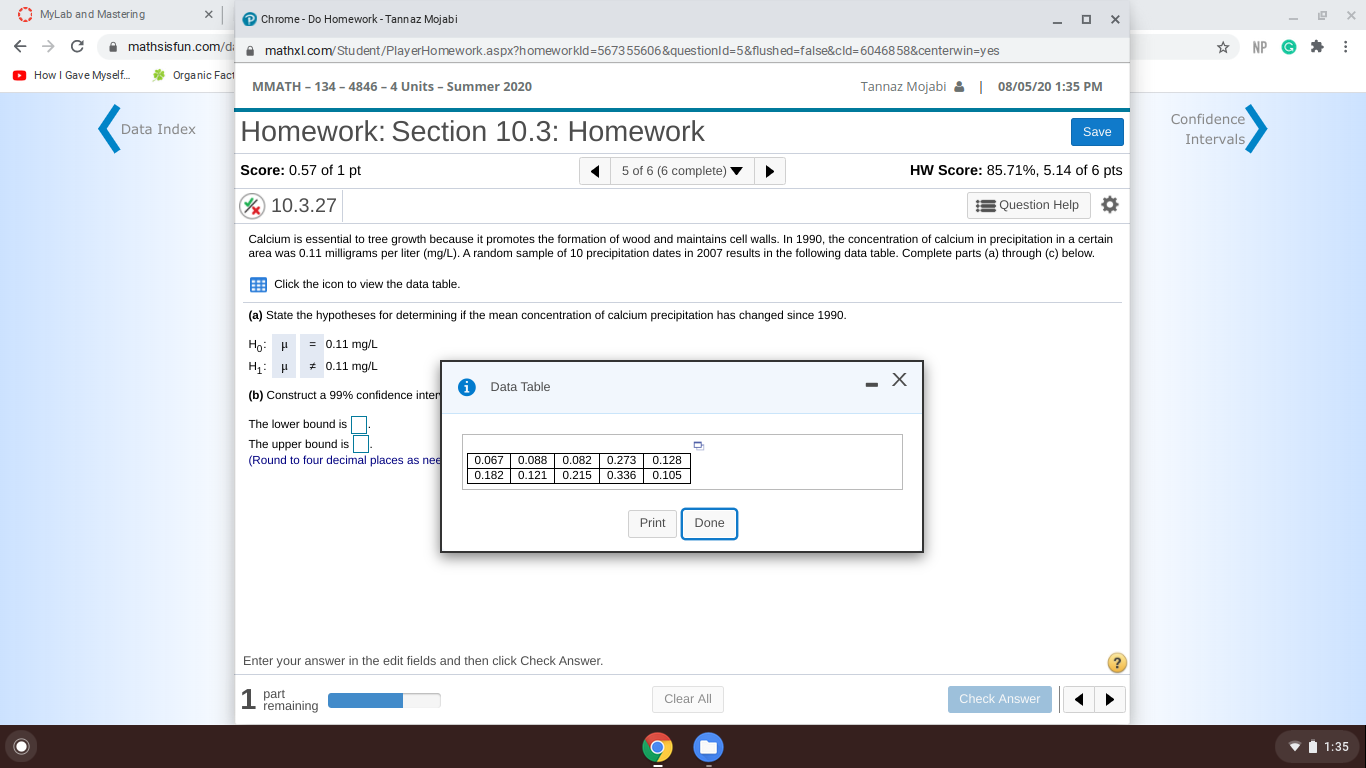 precipitation. MyLab and Mastering X Chrome - Do Homework - Tannaz Mojabi