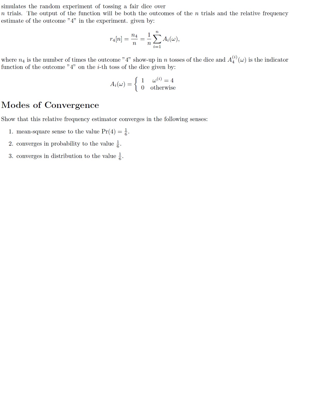 I need help in resolving this simulates the random experiment of tossing