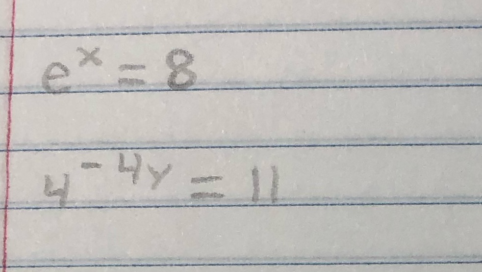 Solve for the variable in the equations below. Round your answers to