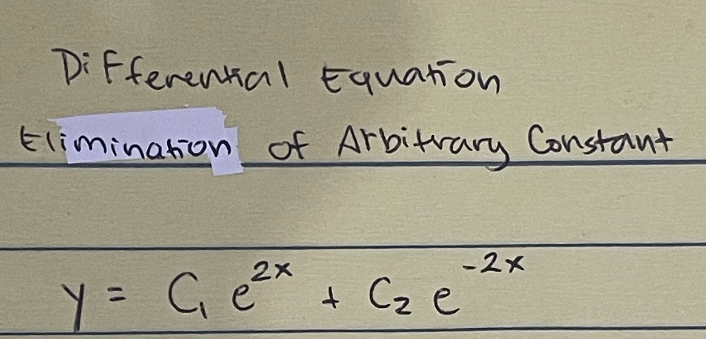 differential equations show complete solutionNote: use elimination method \f