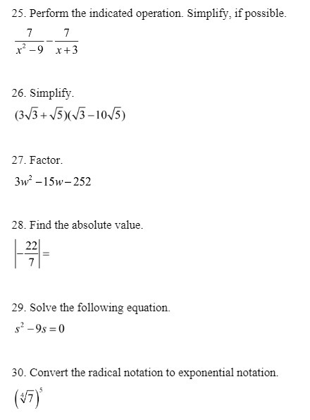 25. Perform the indicated operation. Simplify, if possible. 7 7 x