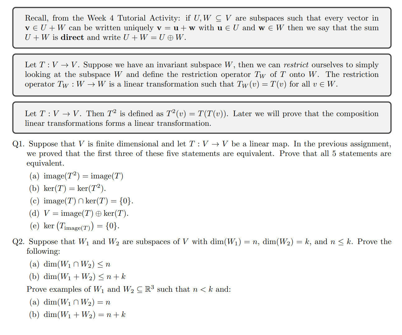 Can someone help me with these? Its for linear algebra, it is