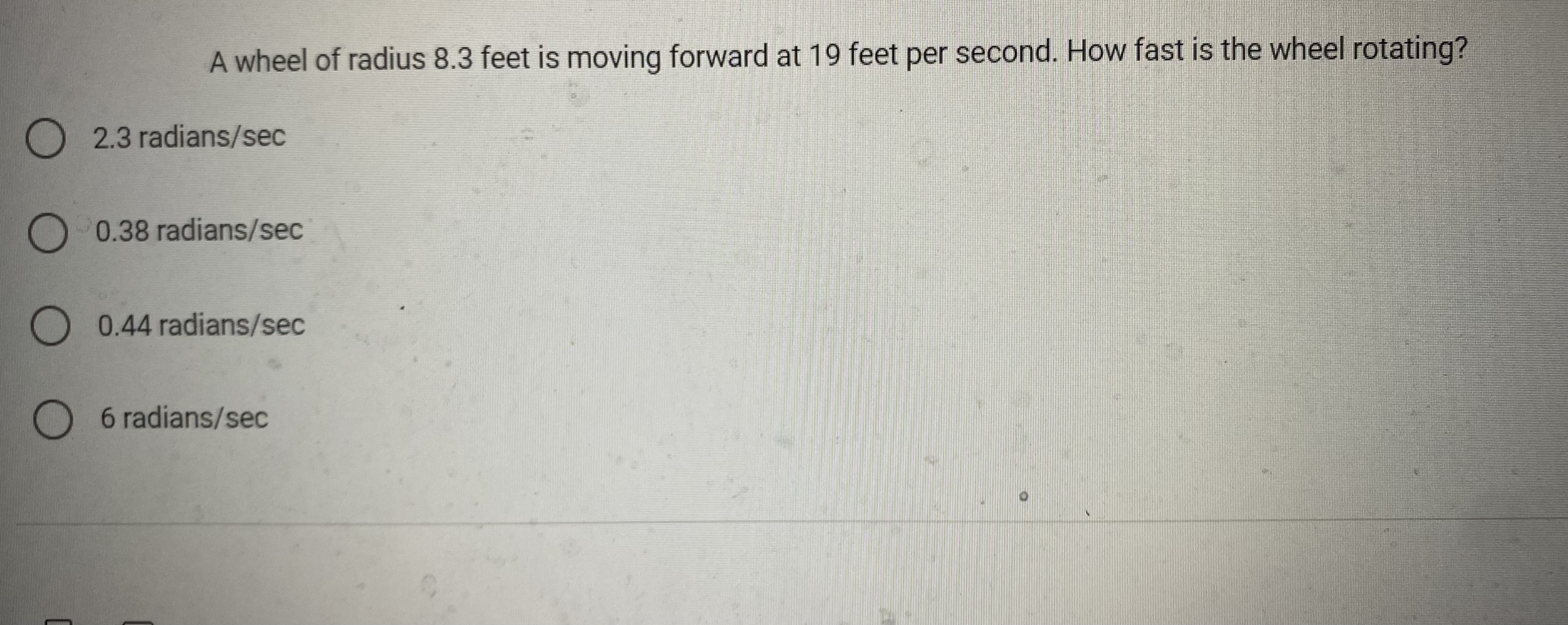 An experiment in a wind tunnel generates cyclic waves. The following data