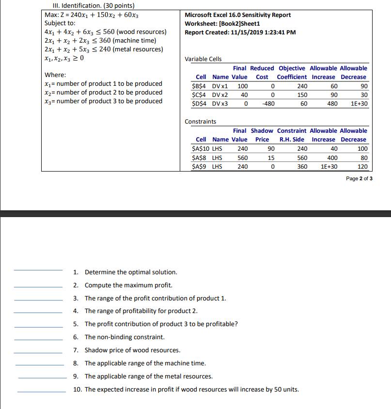 box final answer) thankyou! IV. Solve the linear programming problem graphically. (12