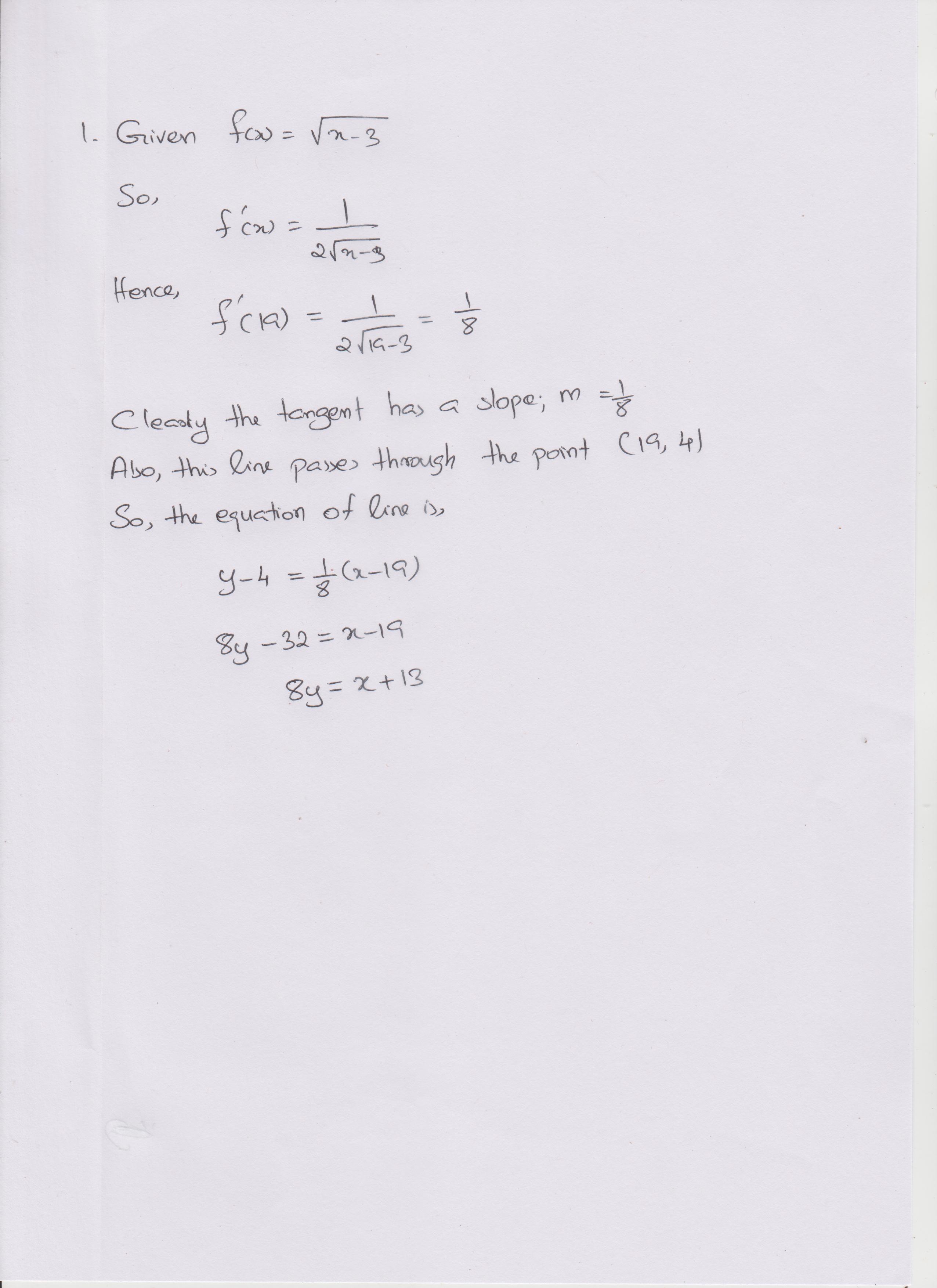 ANSWERS LARCALC11 2.1.514.XP. Find an equation of the line that is tangent