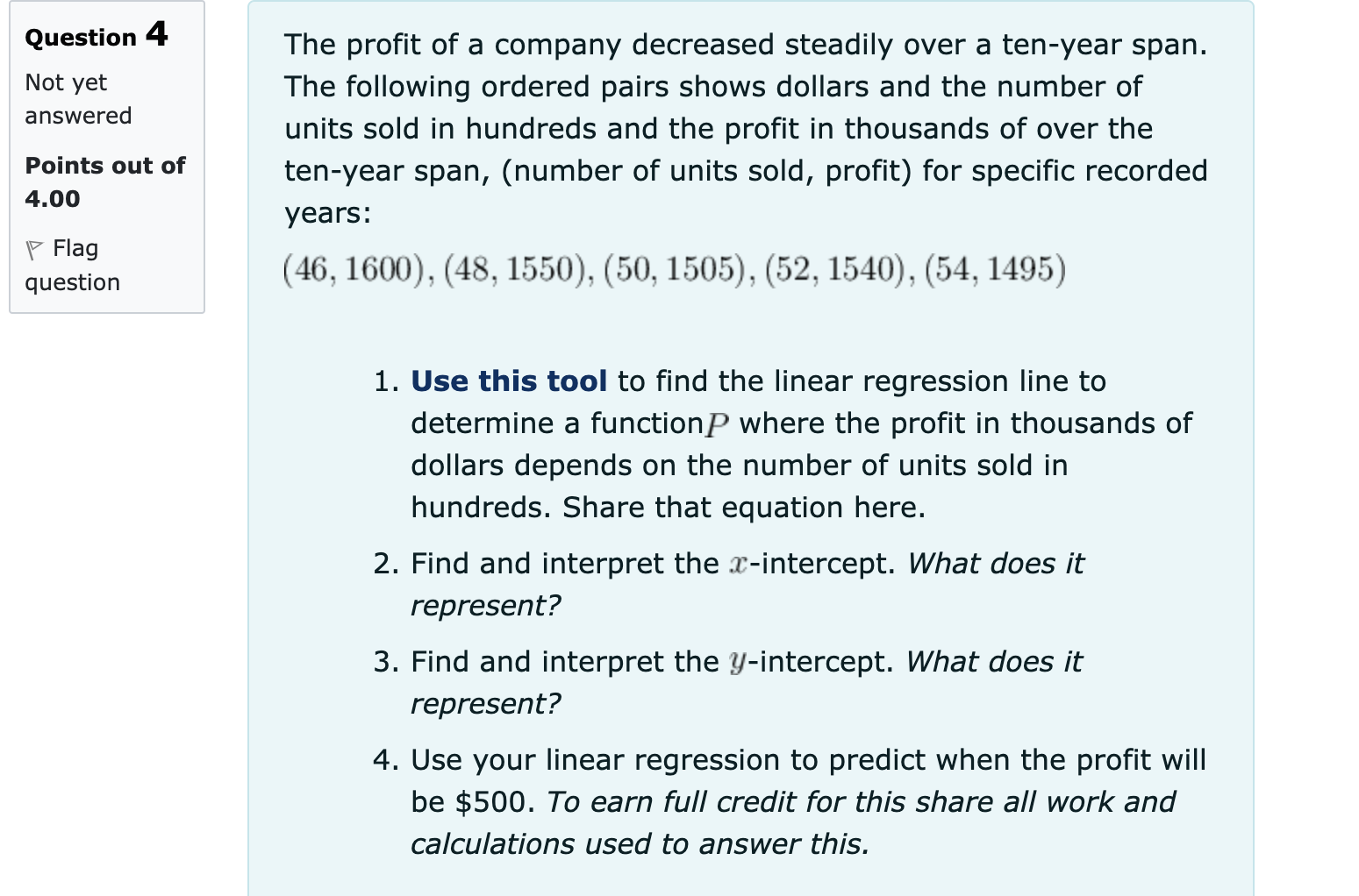 -2 Type your linear regression line of best fit in slope intercept