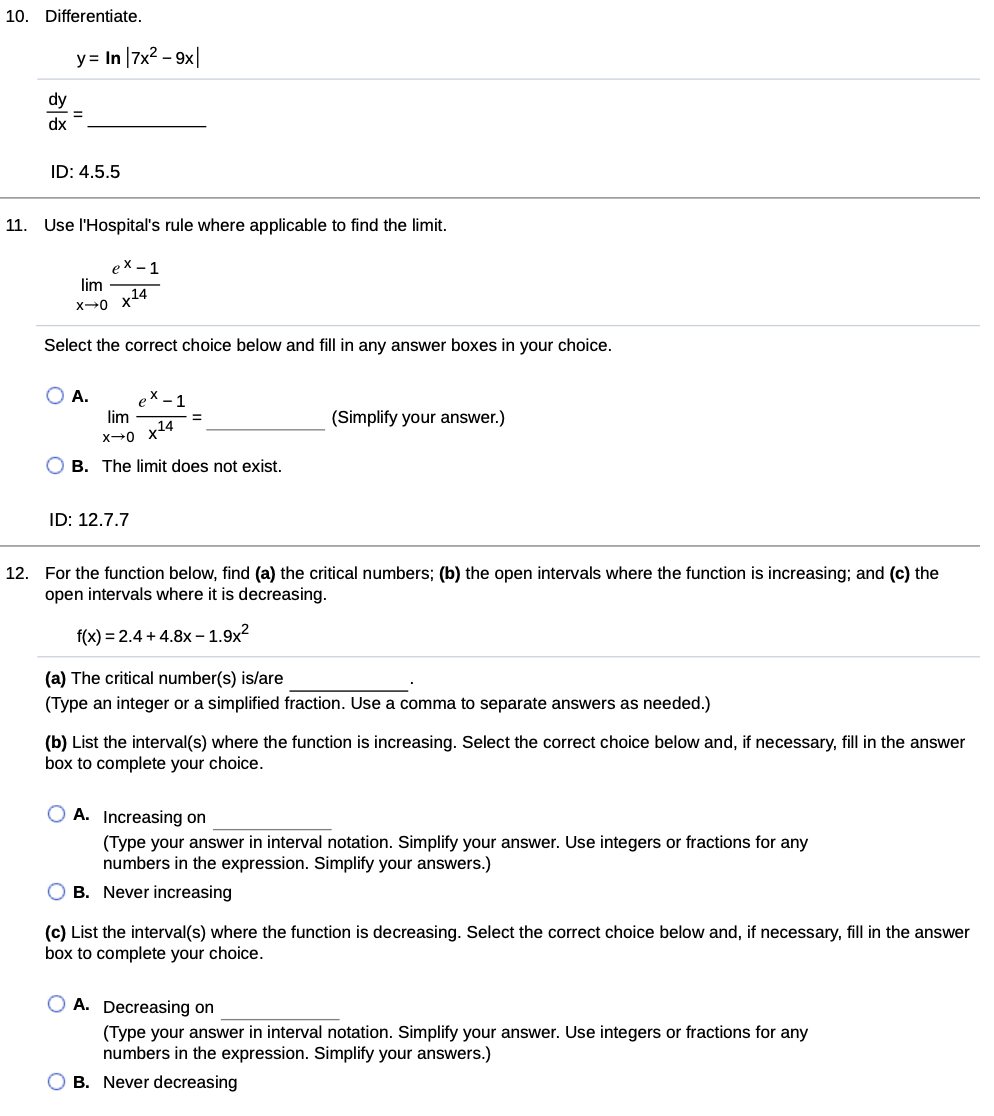 Please answer step by step. 10. Differentiate. y= In |7x2 - 9x|
