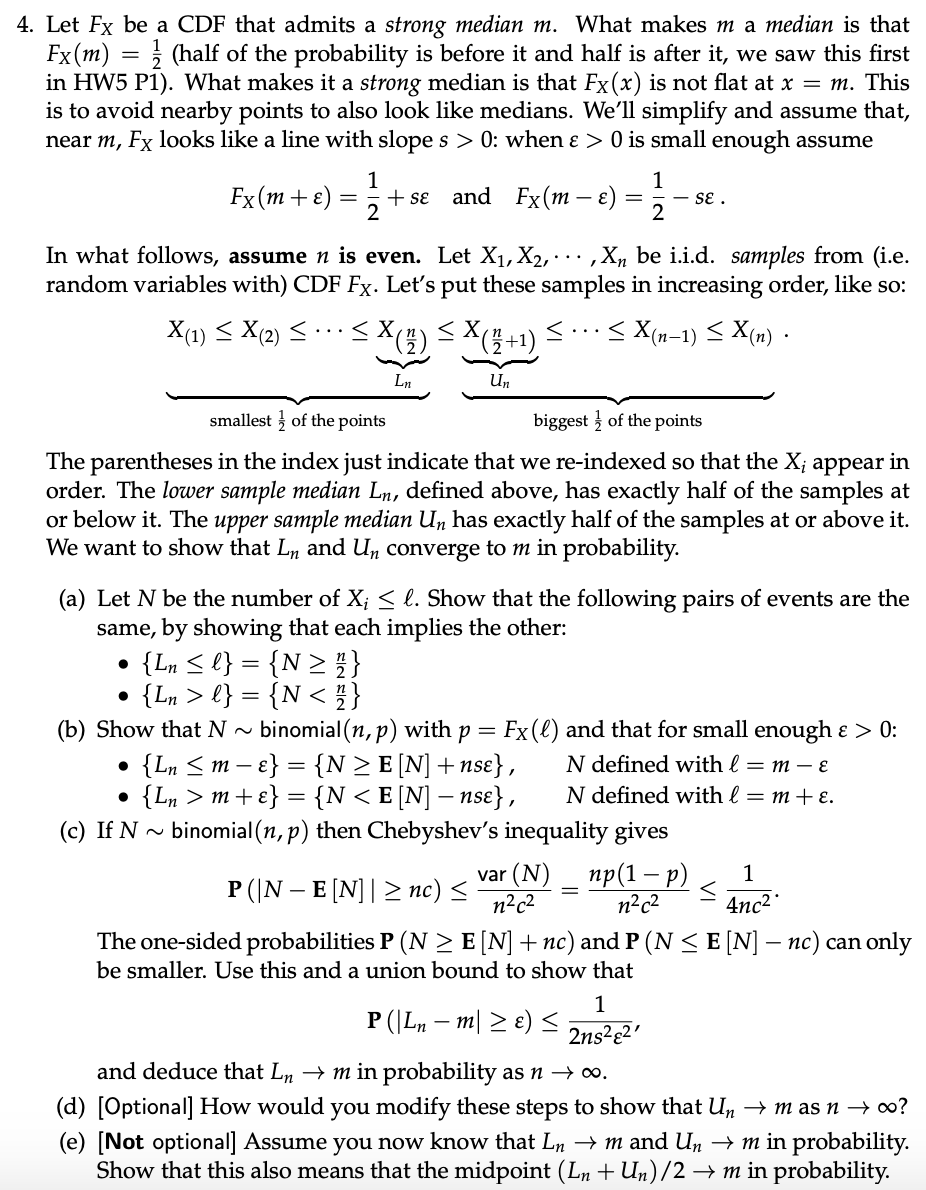 any help please 4. Let Fx be a CDF that admits a