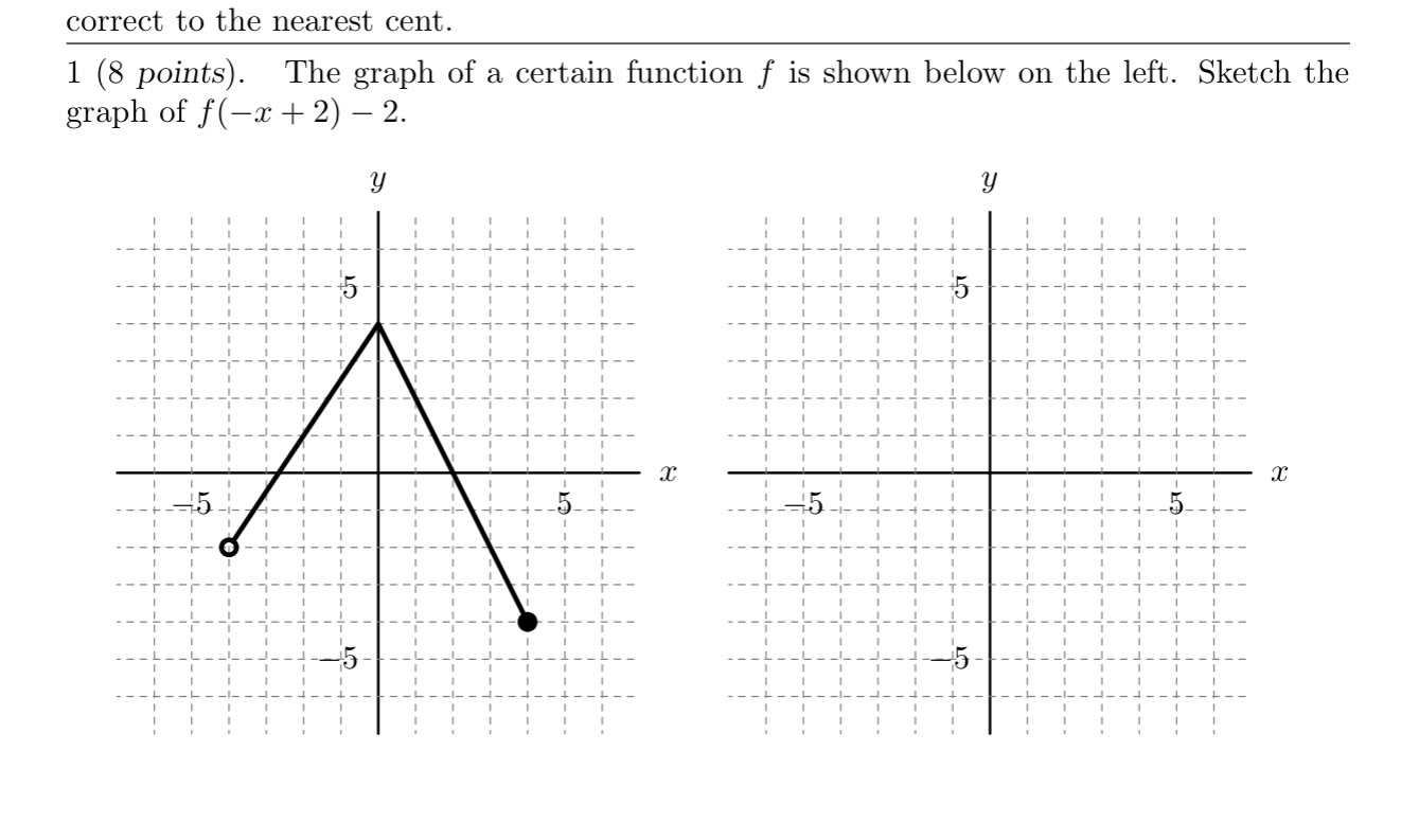  correct to the nearest cent. 1 (8 points). The graph of