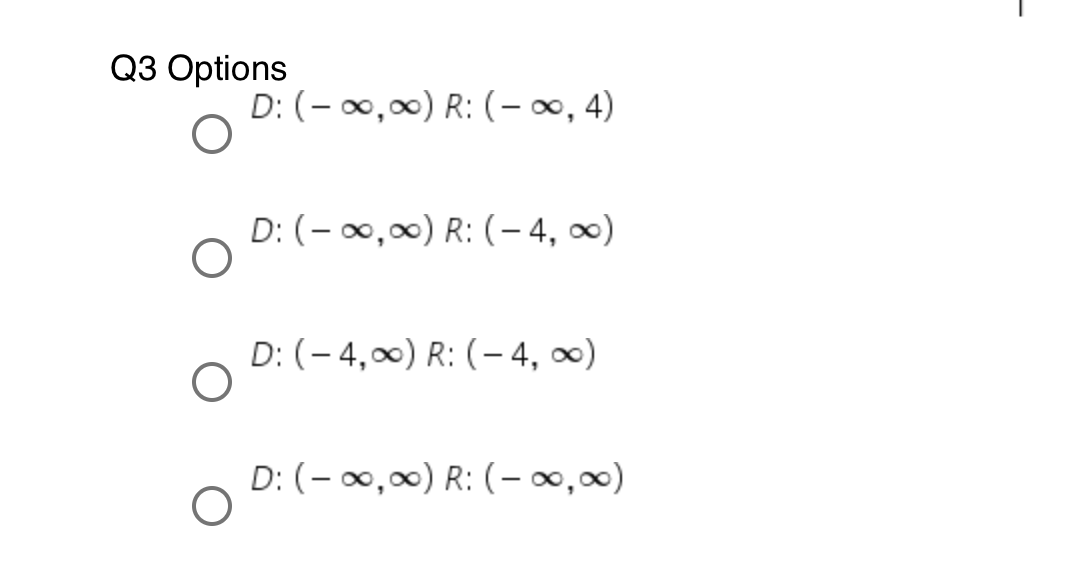 Domain and Range not domain only* 10- Q3: What is the Domain