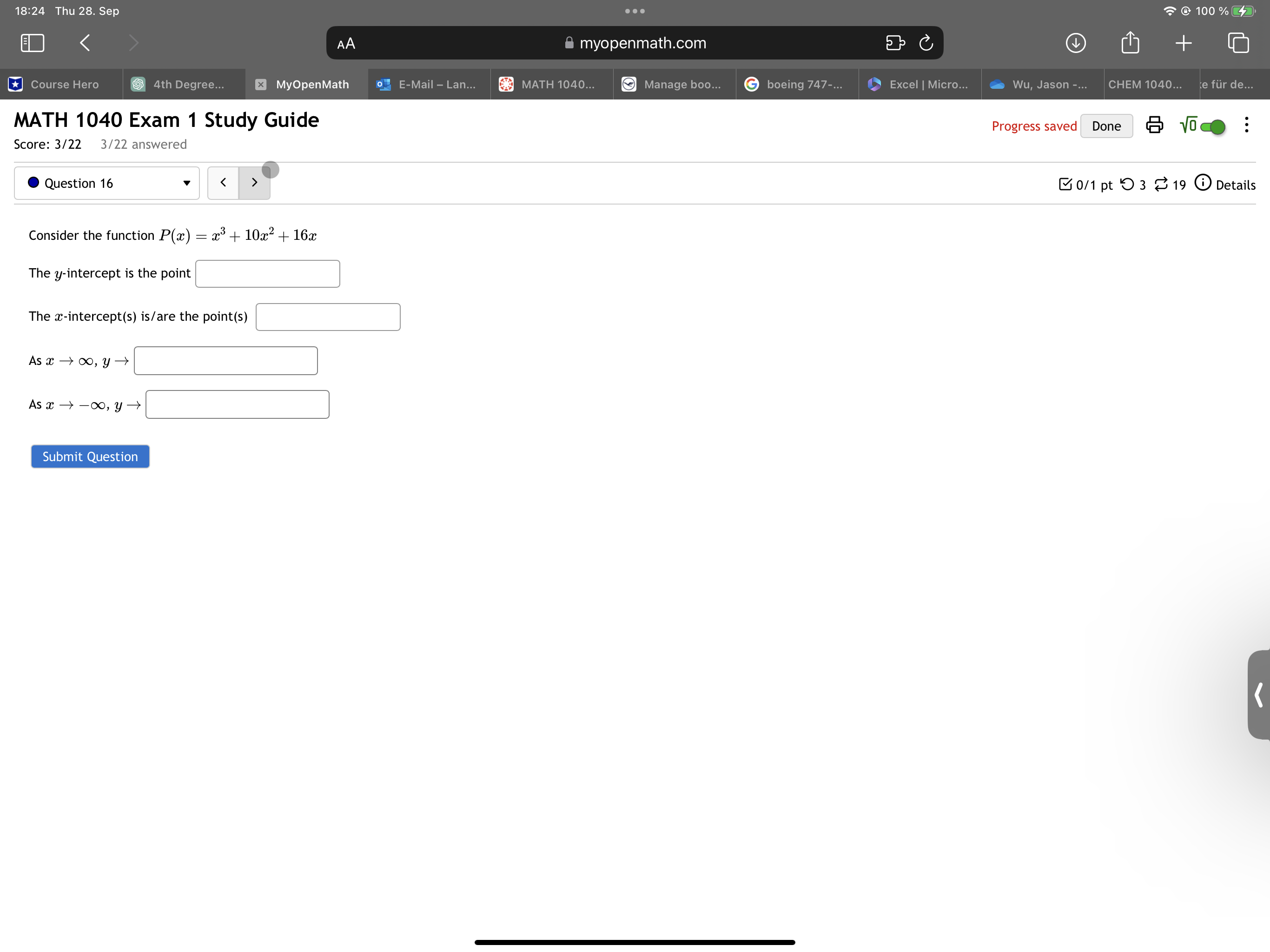 Lan... MATH 1040... Manage boo... G boeing 747-... Excel | Micro... Wu,