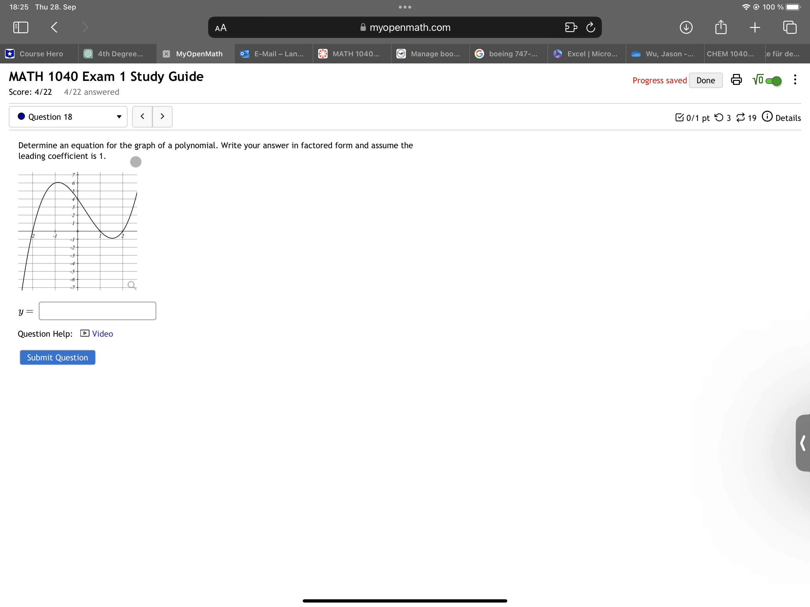 Jason -... CHEM 1040... ke fur de... MATH 1040 Exam 1 Study