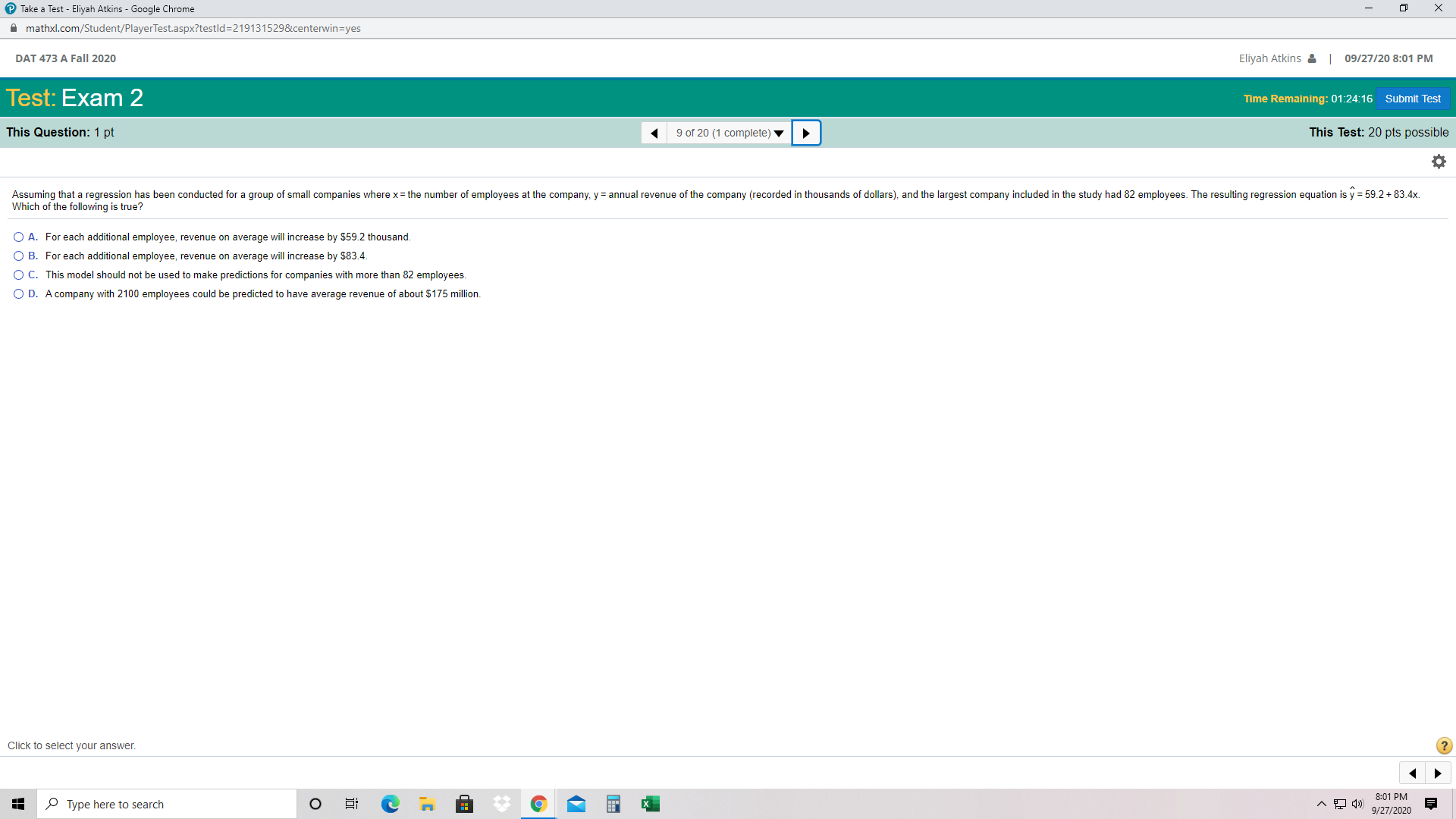 a Test - Eliyah Atkins - Google Chrome X mathxl.com/Student/PlayerTest.aspx?testld=219131529¢erwin=yes DAT 473