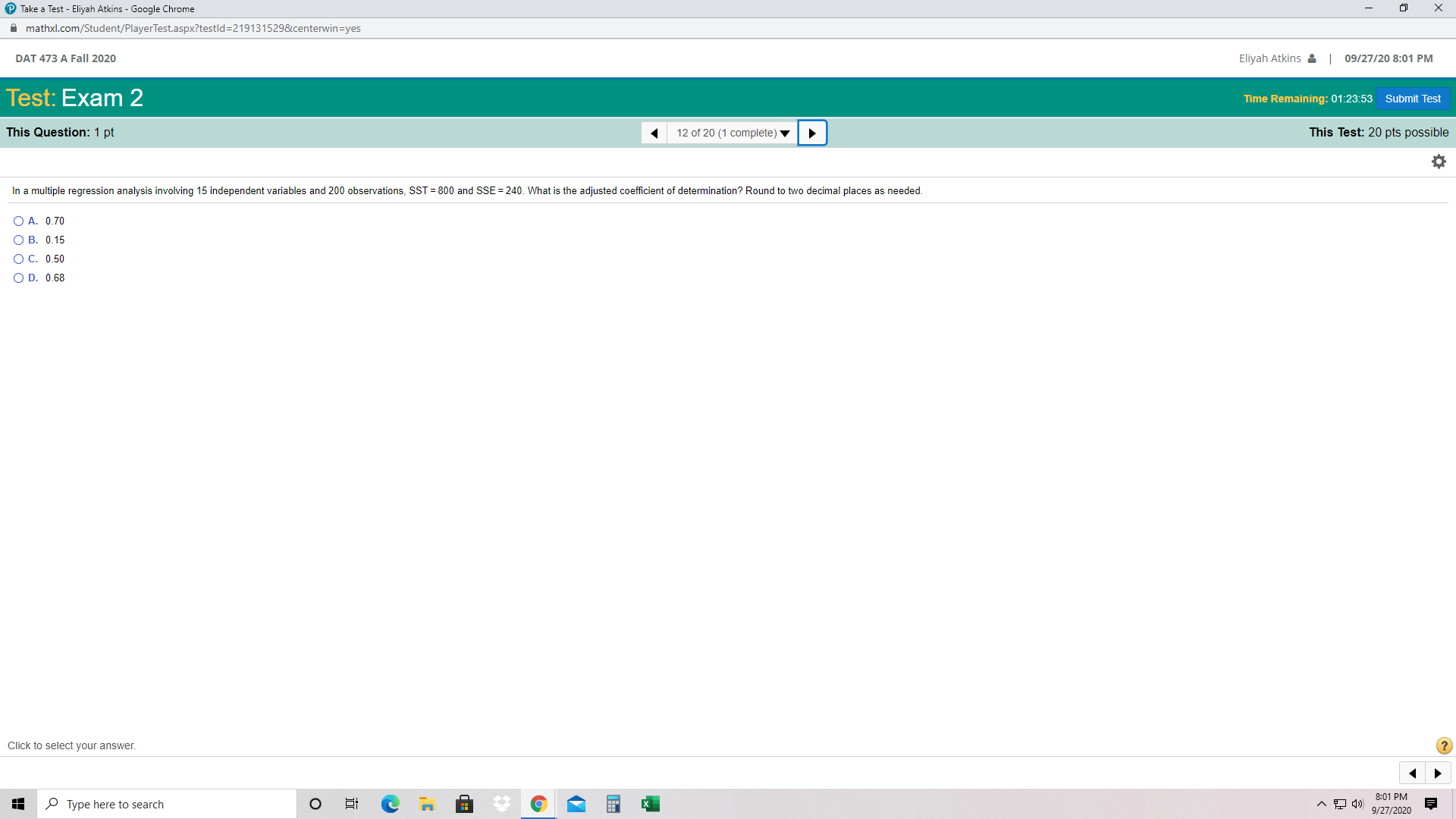 2 Time Remaining: 01:24:21 Submit Test This Question: 1 pt 4 8