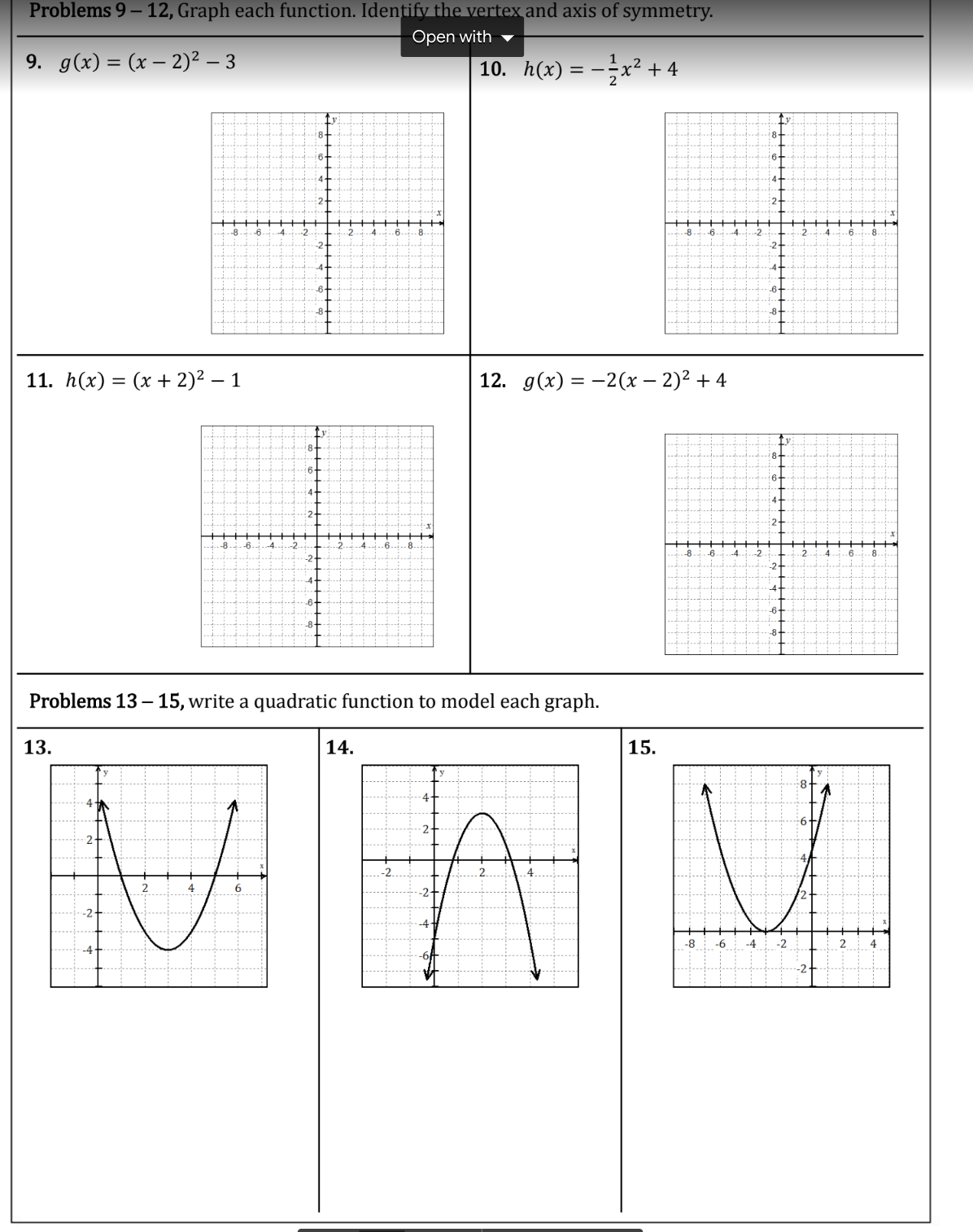 function. Describe how it is translated from f(x) = x? 1. fx)=x%-3