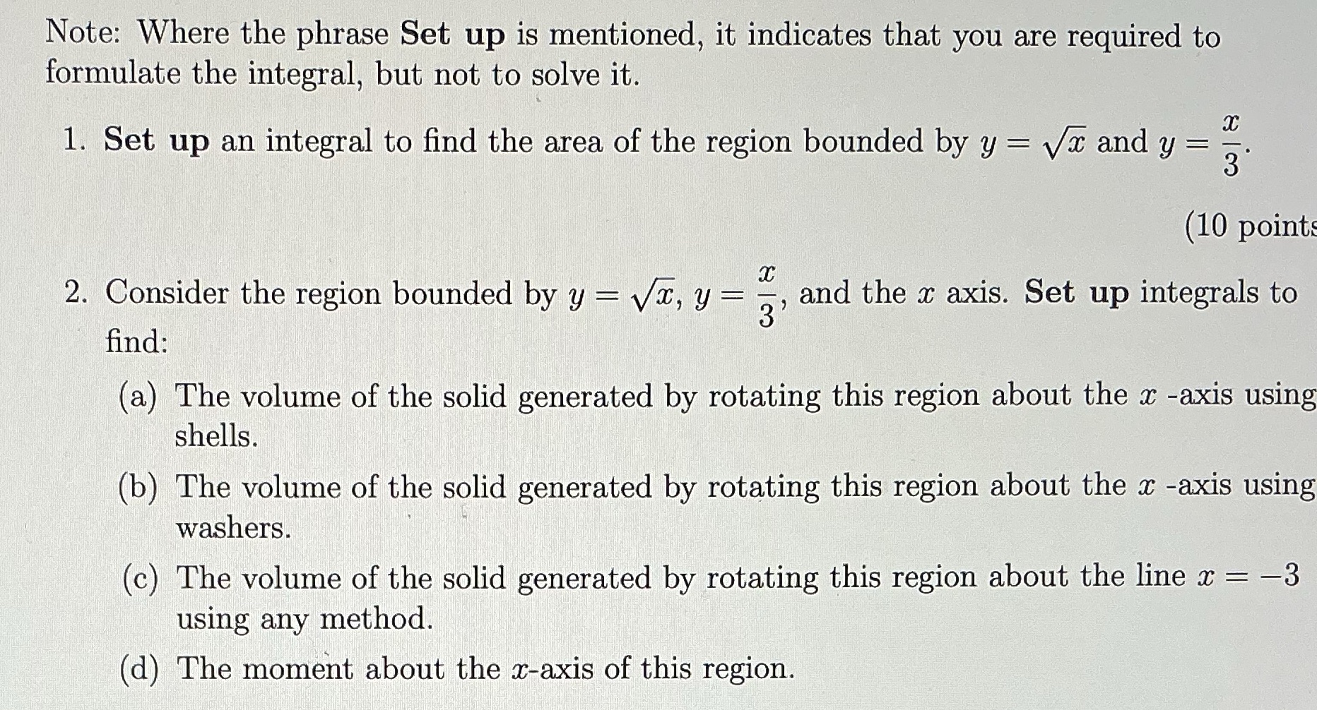  Note: Where the phrase Set up is mentioned, it indicates that