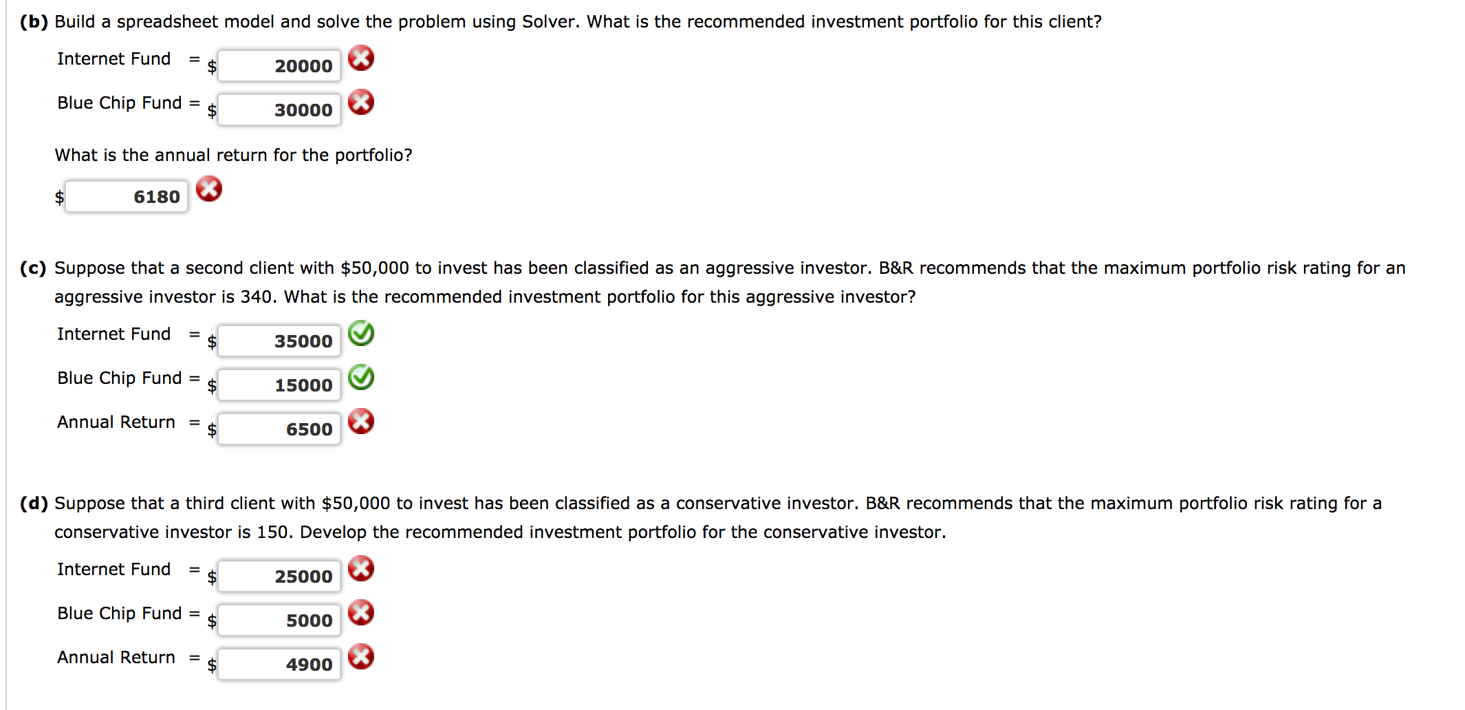  (b) Build a spreadsheet model and solve the problem using Solver.