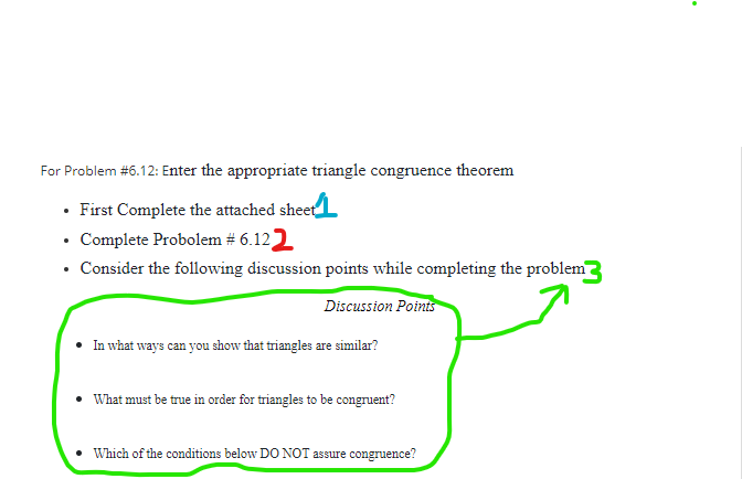 the colors are which step is for which assignment.PLEASE SOME ONE HELP