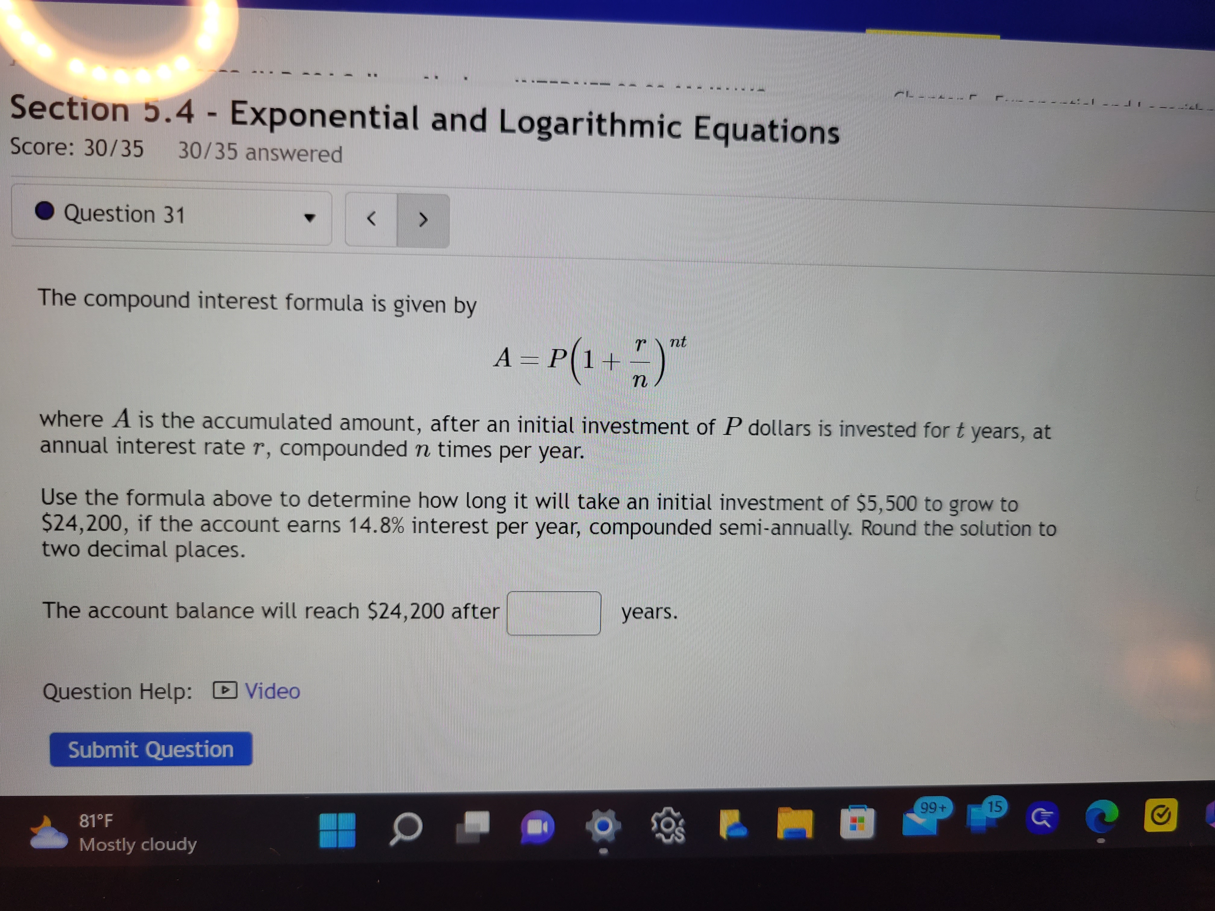 - 1 : - 1 - Section 5.4 - Exponential and