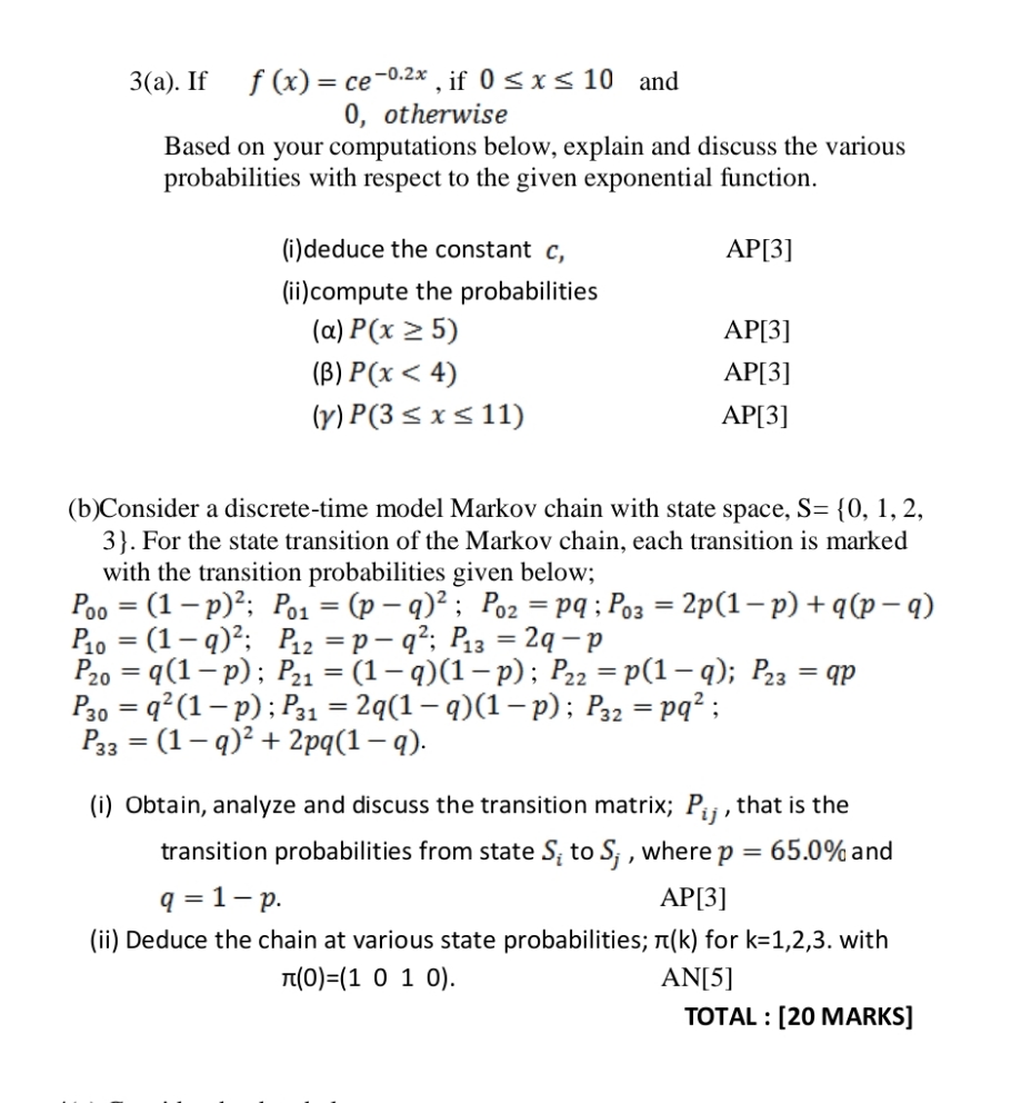 computer modelling and simulation 3(a). If f (x) = ce-0.2x , if