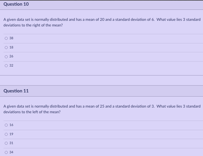 676 O 252 O 290 O 288 O 315Question 3 Select the