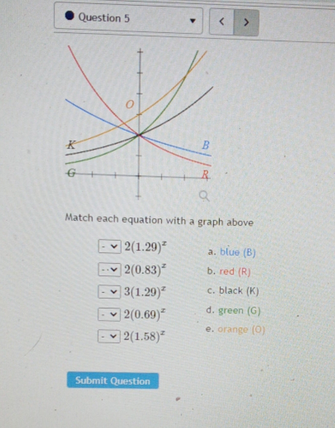 algebra question in picture Question 5