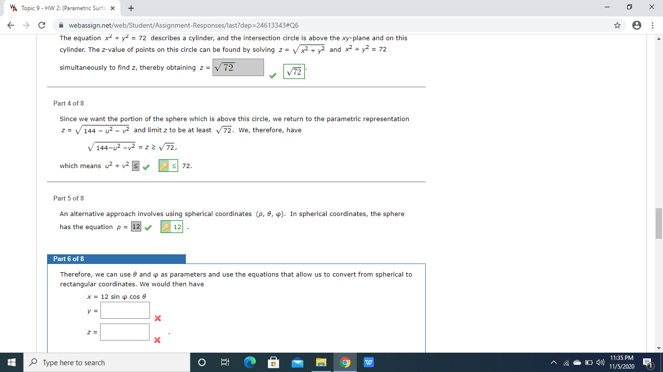 z = 5 ASK YOUR TEACHER Need Help? 11. [-/1 Points] DETAILS
