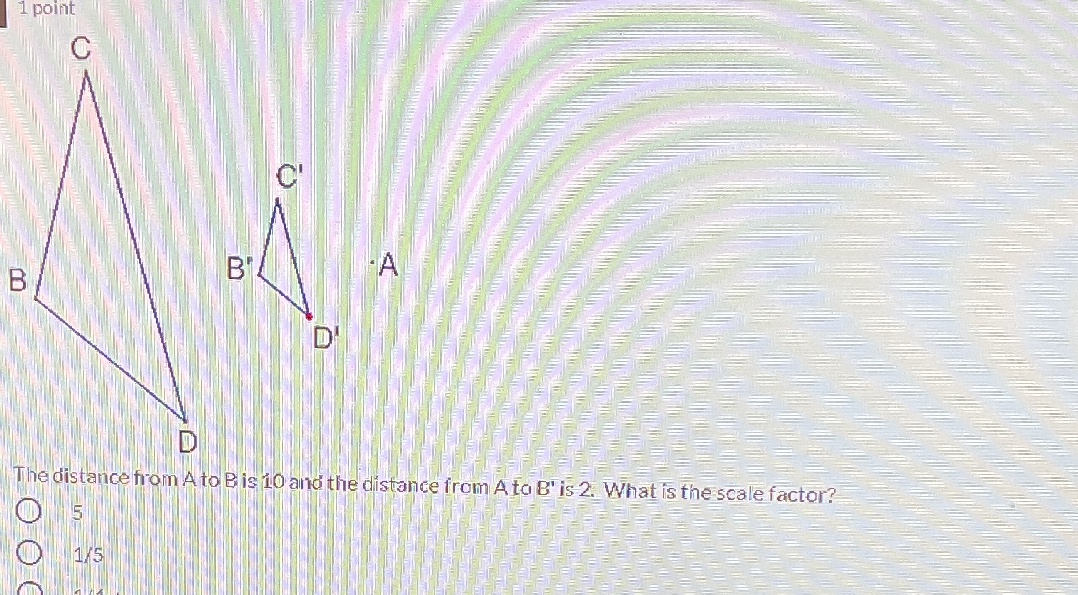  1 point C C' B B' A D' The distance from