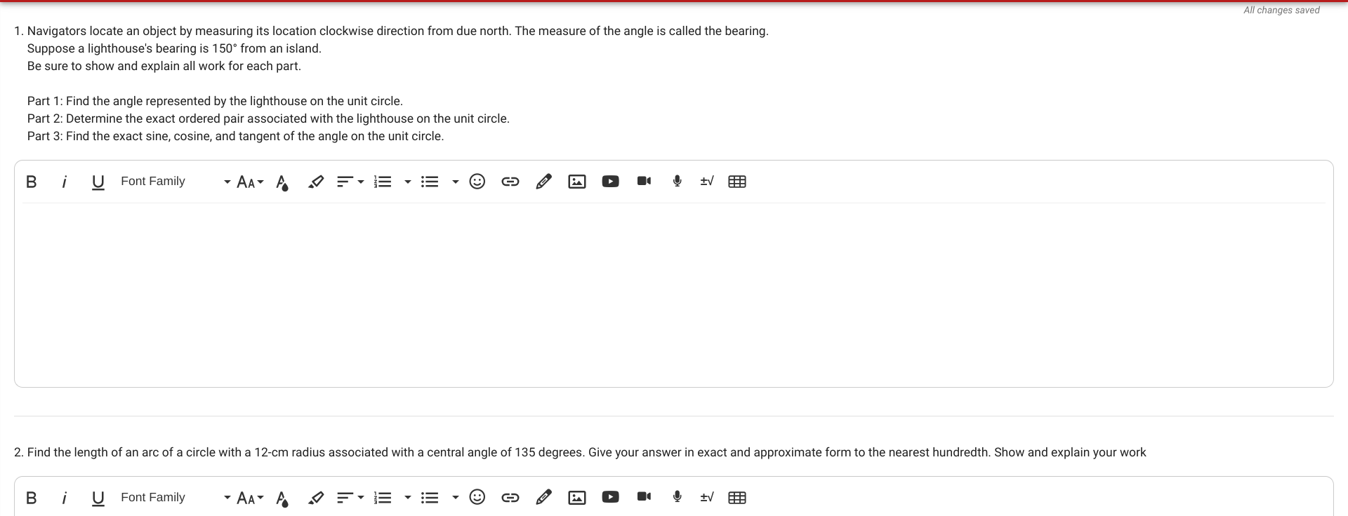 All changes saved 1. Navigators locate an object by measuring its