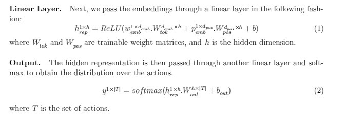 Linear Layer. Next, we pass the embeddings through a linear layer