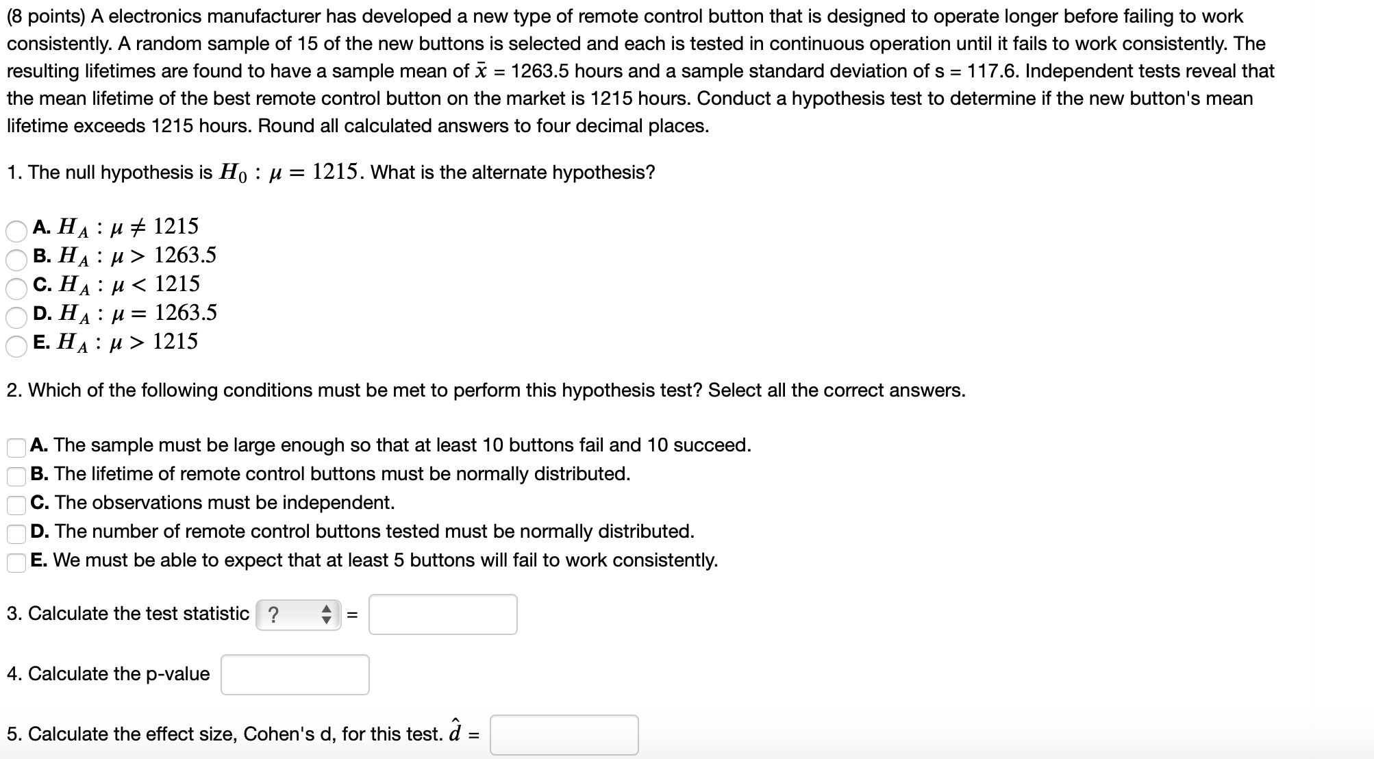 I am stuck on this problem please help: (8 points) A electronics