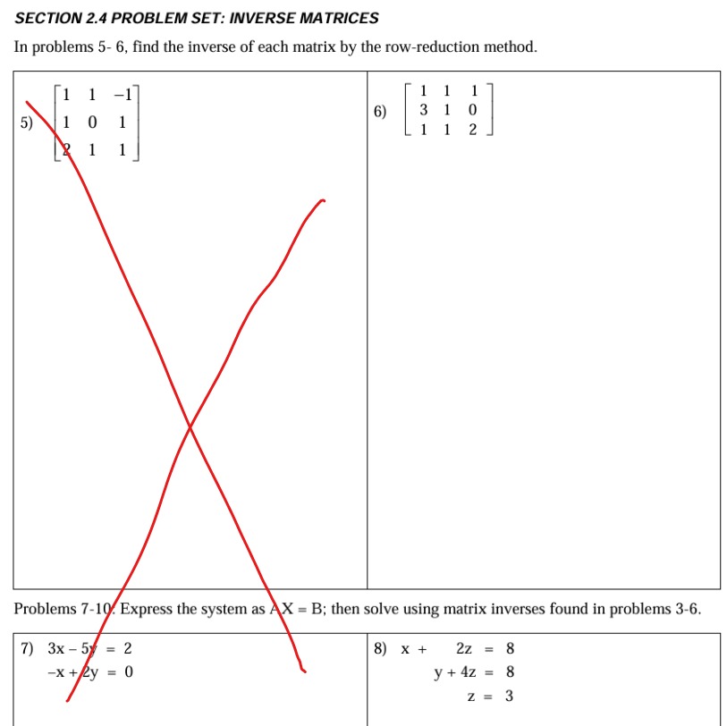 0 3 -4 2 2) 2 -4 2 3 3 -5 In
